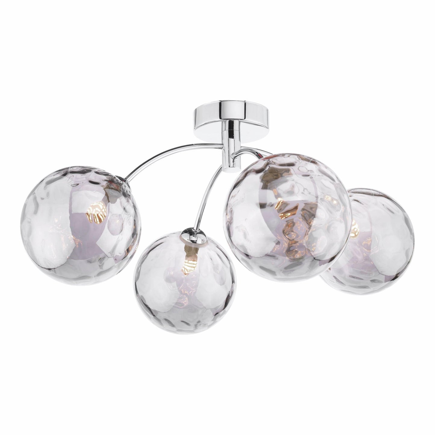 dar lighting Izzy 4 Light Semi Flush Polished Chrome Smoked Dimpled Glass IZZ0450-10