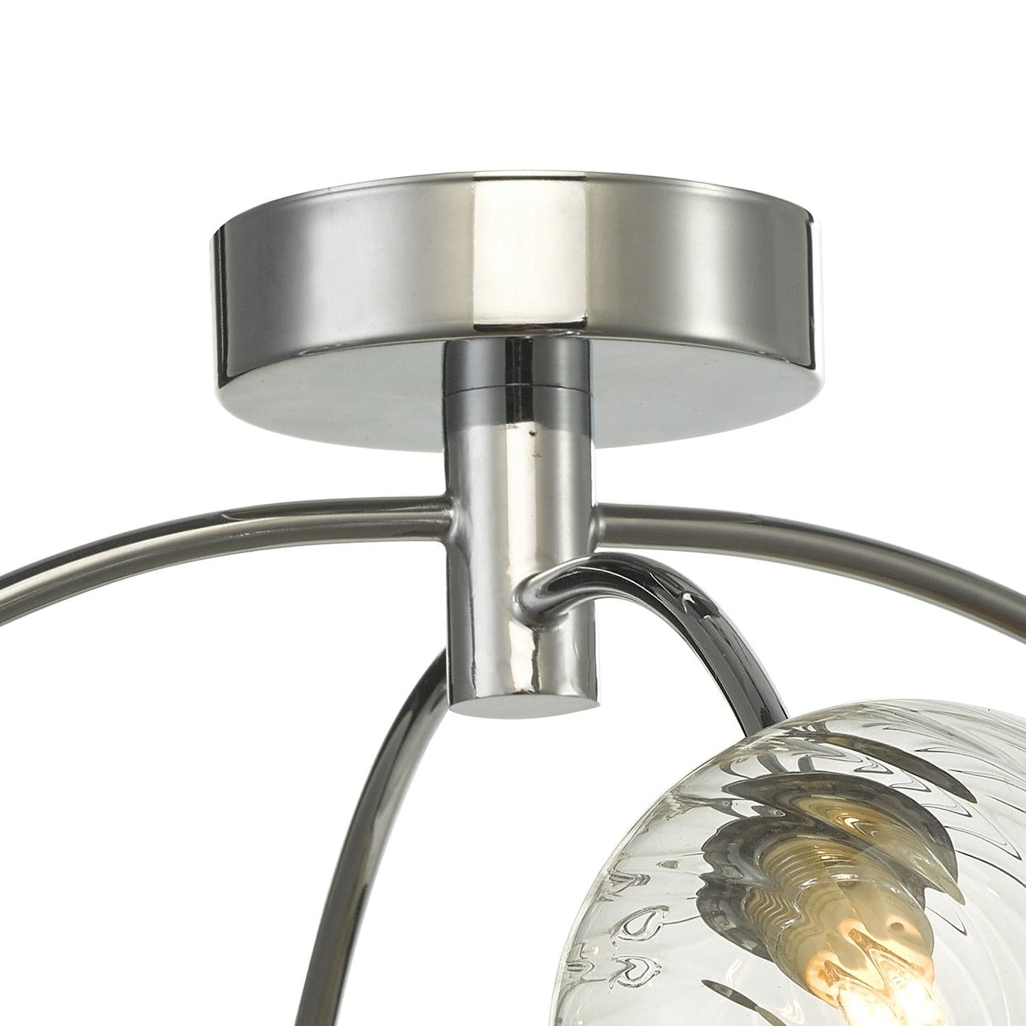 dar lighting Izzy 4 Light Semi Flush Polished Chrome Twisted Glass IZZ0450-03