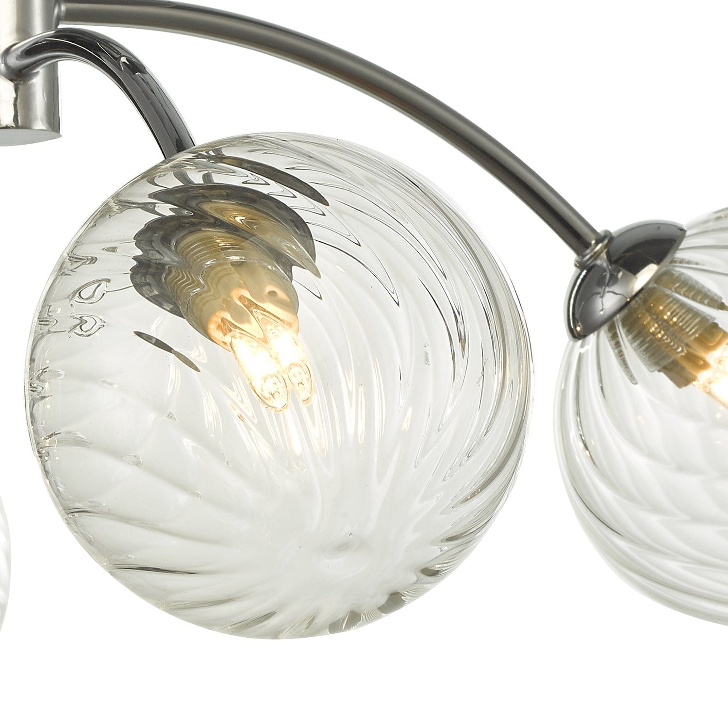 dar lighting Izzy 4 Light Semi Flush Polished Chrome Twisted Glass IZZ0450-03