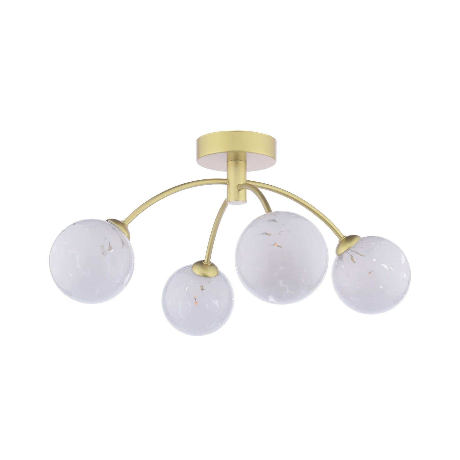 dar lighting Izzy 4 Light Semi-Flush Polished Gold & Confetti Glass IZZ0435-17