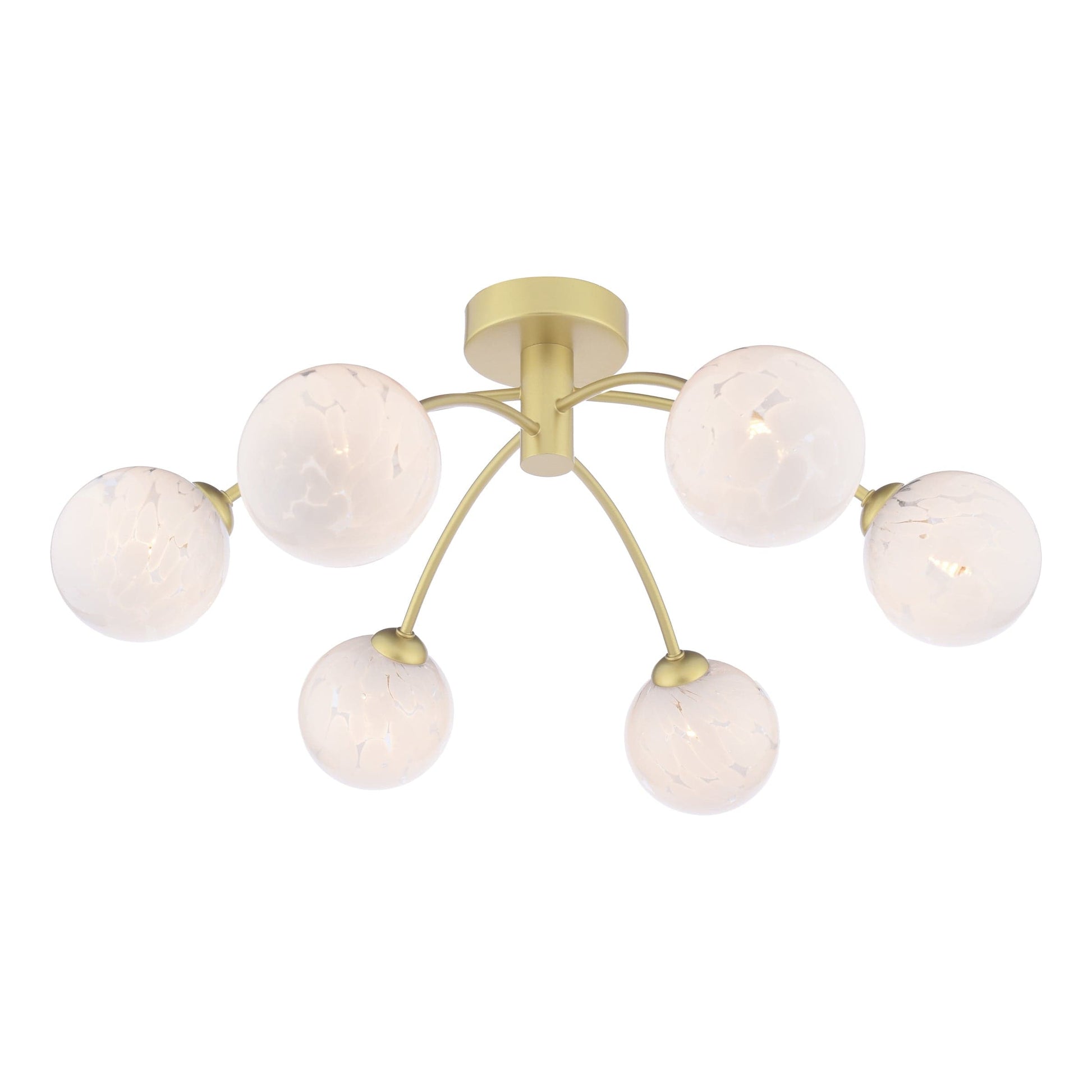 dar lighting Izzy 6 Light Semi-Flush Polished Gold & Confetti Glass IZZ0635-17