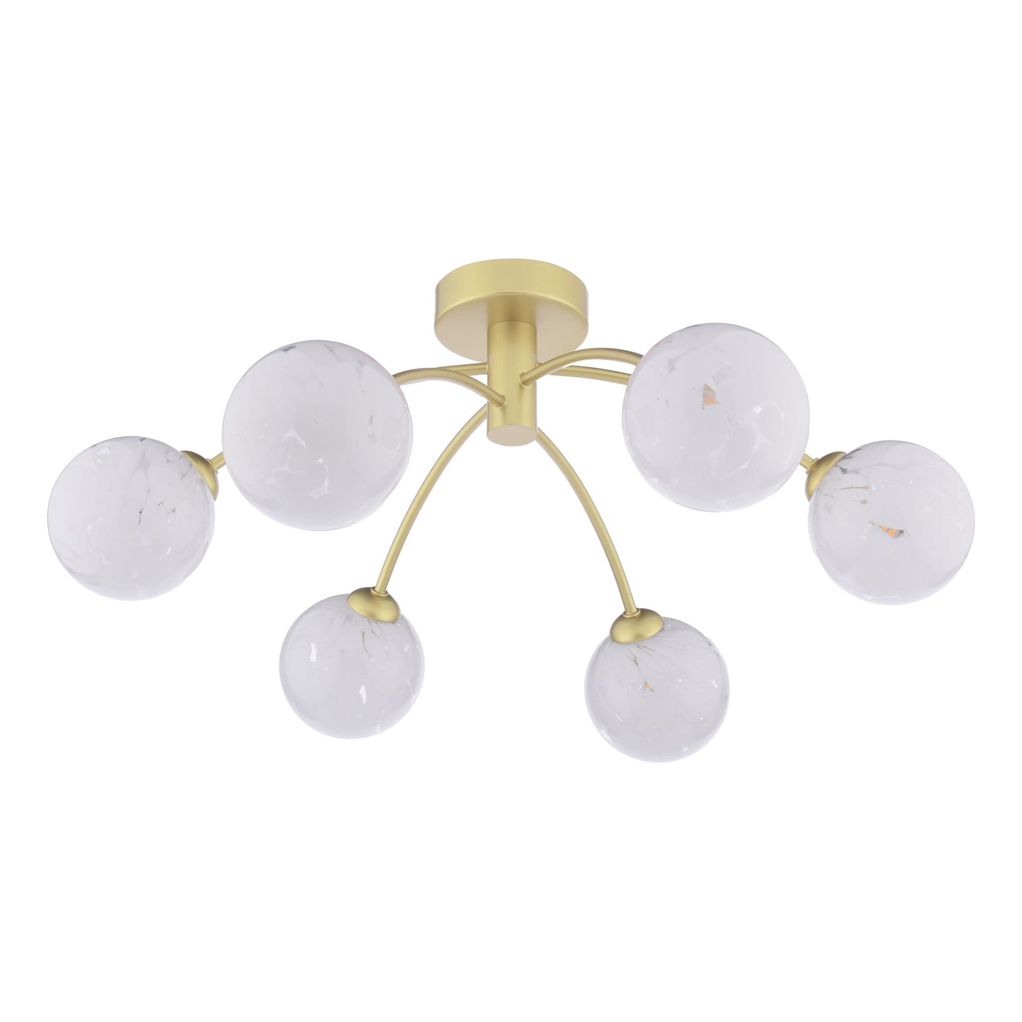 dar lighting Izzy 6 Light Semi-Flush Polished Gold & Confetti Glass IZZ0635-17