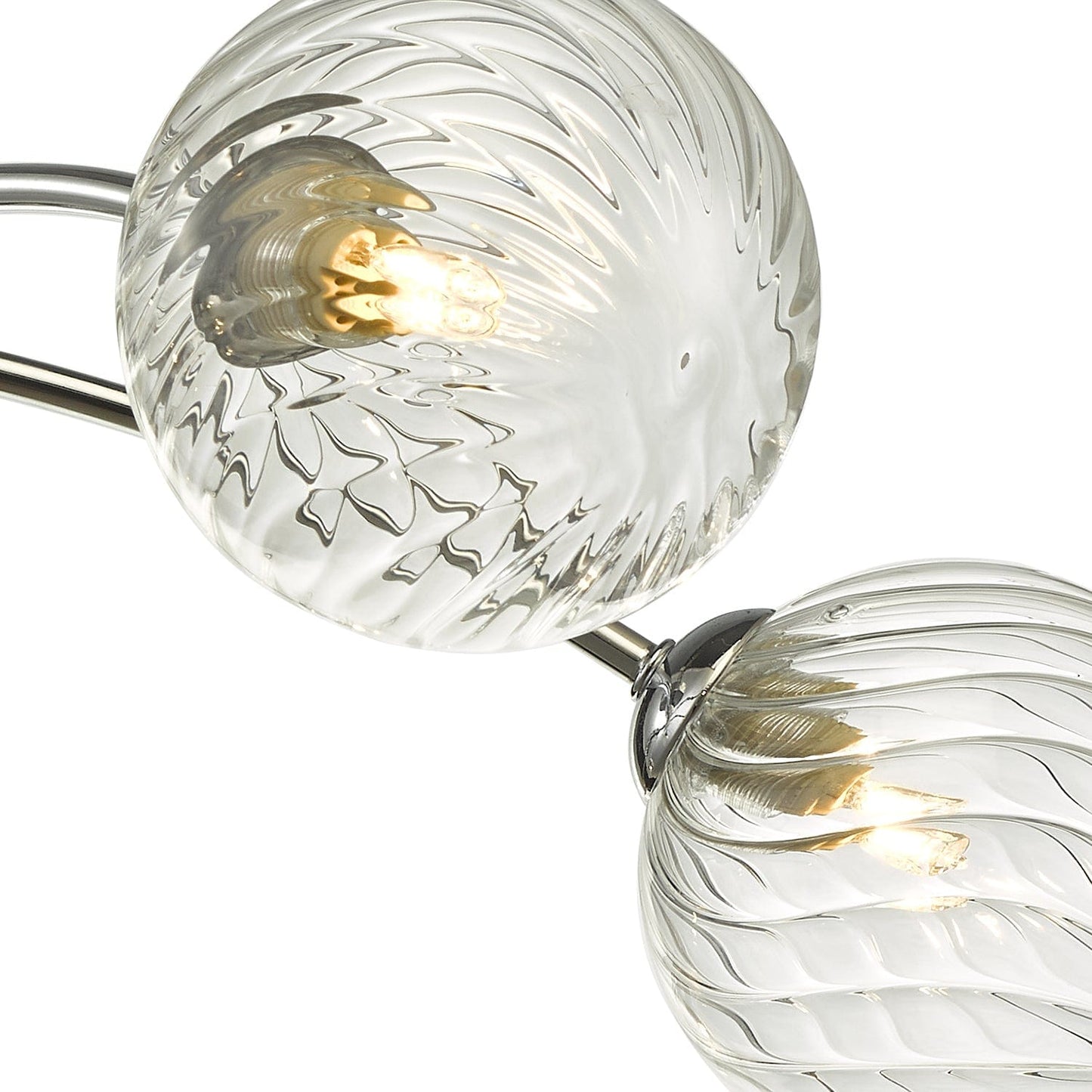 dar lighting Izzy 6lt Semi Flush Polished Chrome Twisted Glass IZZ0650-03