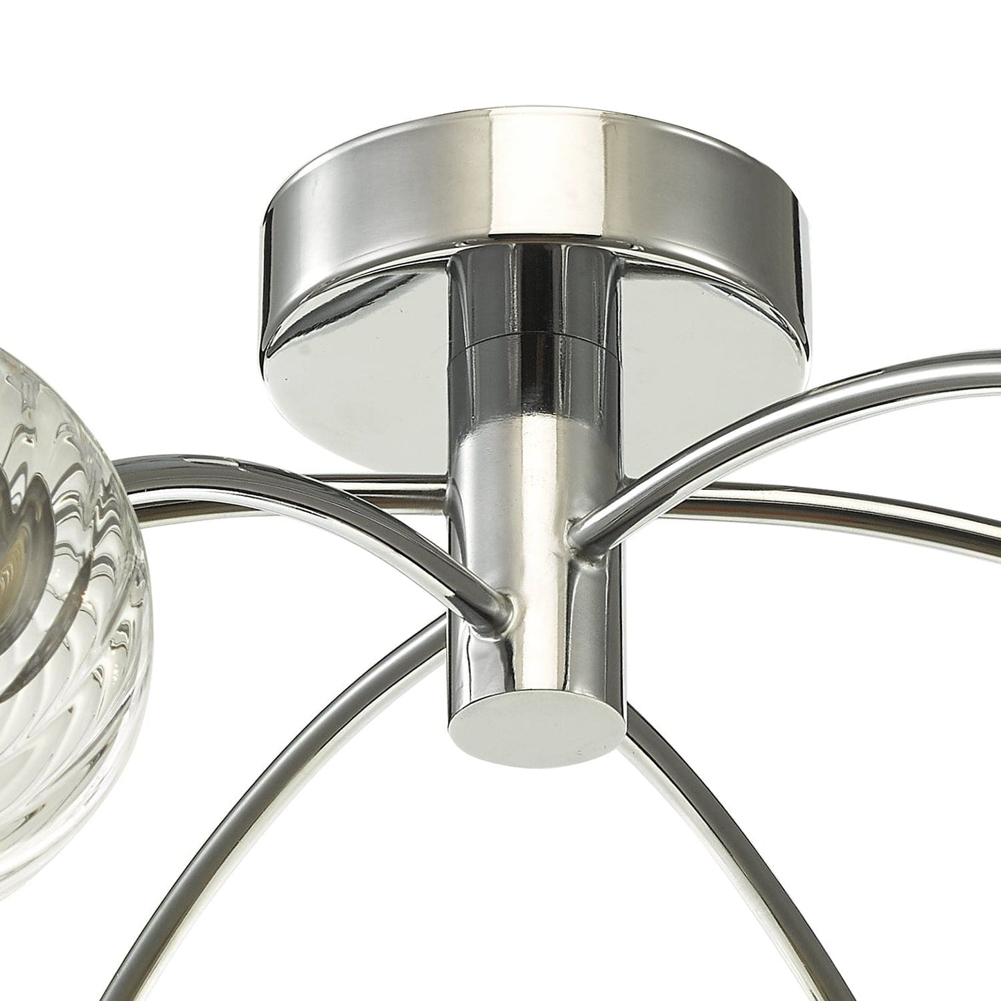 dar lighting Izzy 6lt Semi Flush Polished Chrome Twisted Glass IZZ0650-03