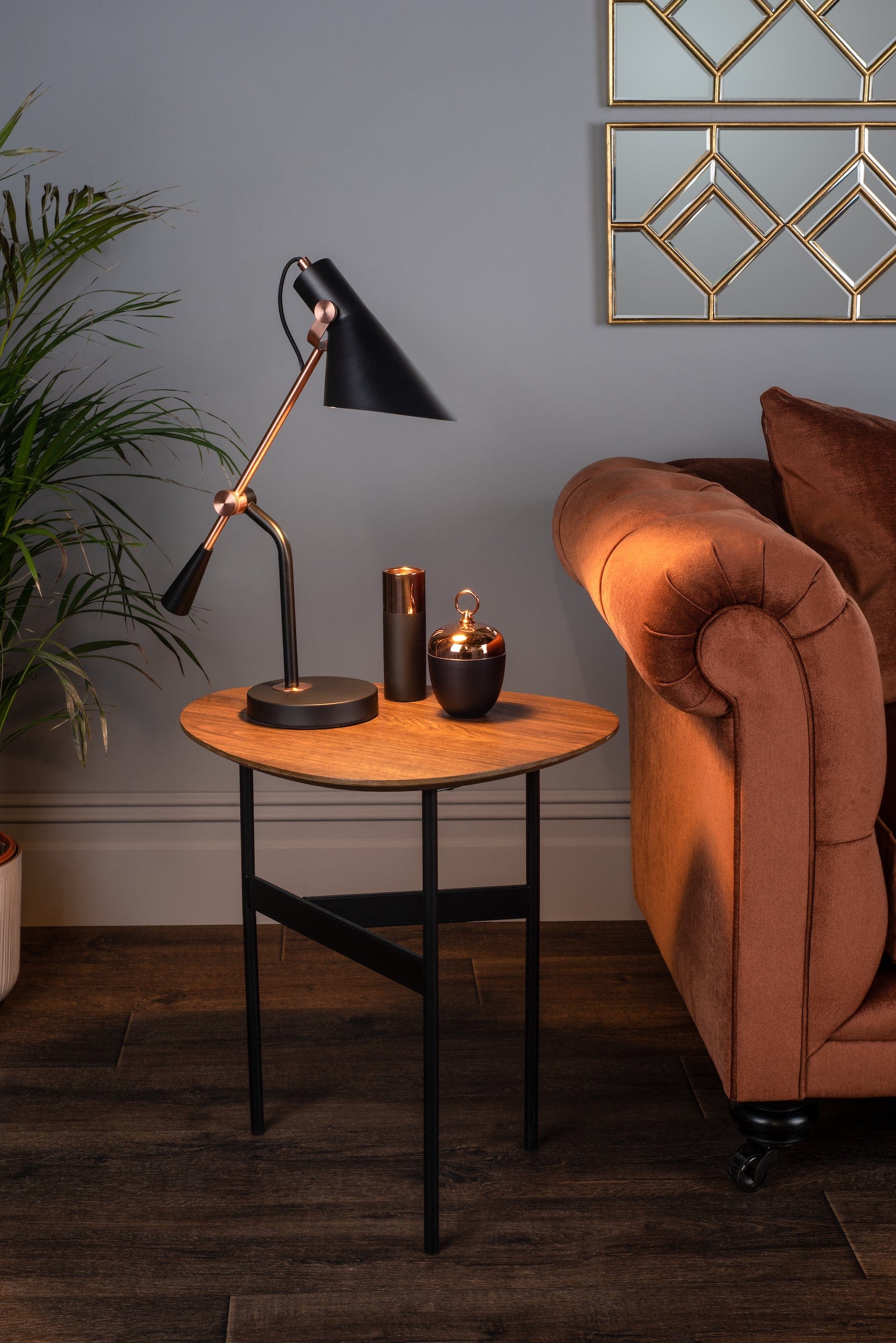 dar lighting Jack Task Table Lamp Black Antique Copper JAC4064