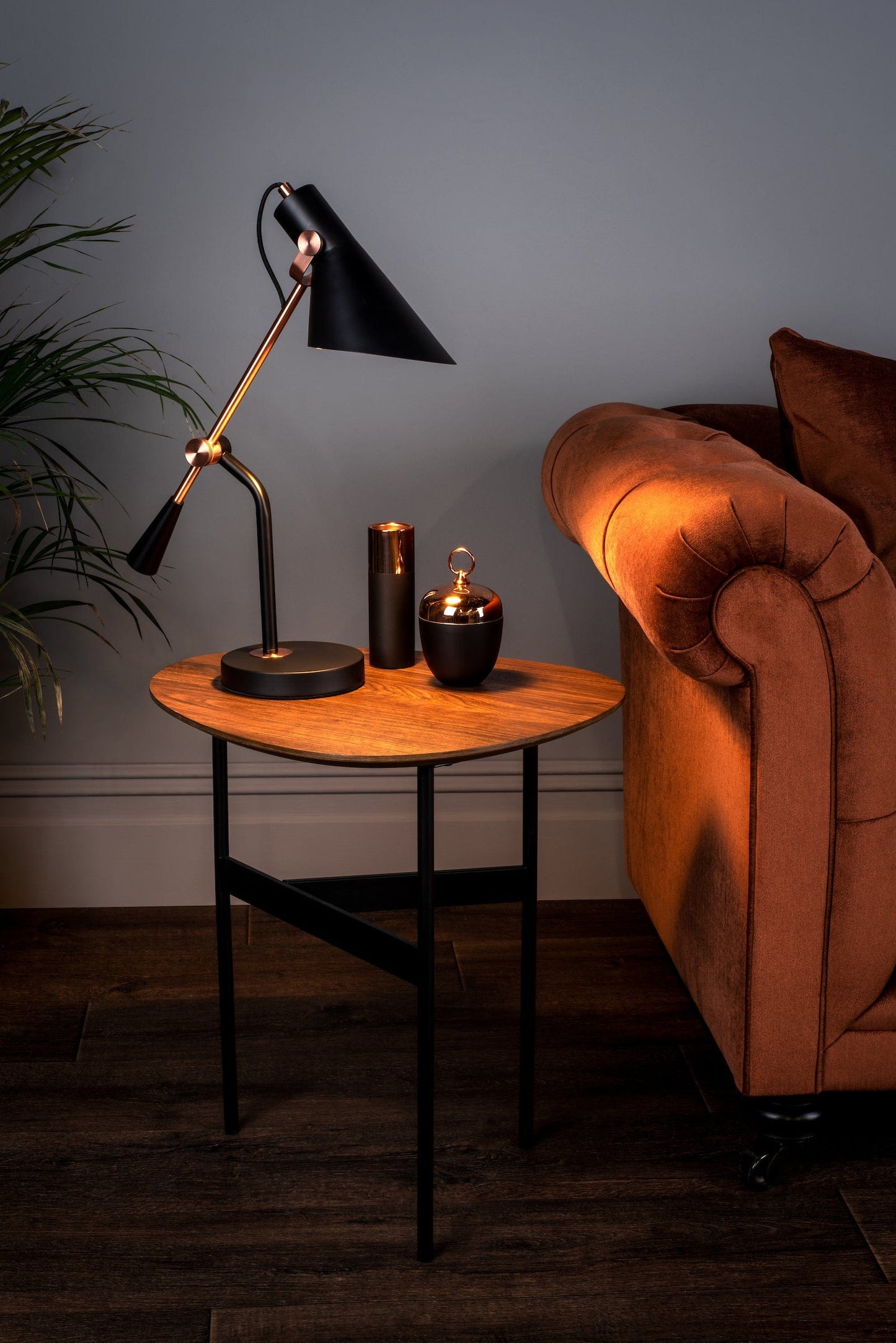 dar lighting Jack Task Table Lamp Black Antique Copper JAC4064
