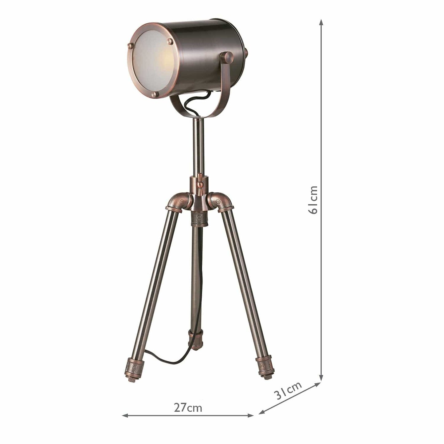 dar lighting Jake Task Table Lamp Antique Silver And Copper JAK4021