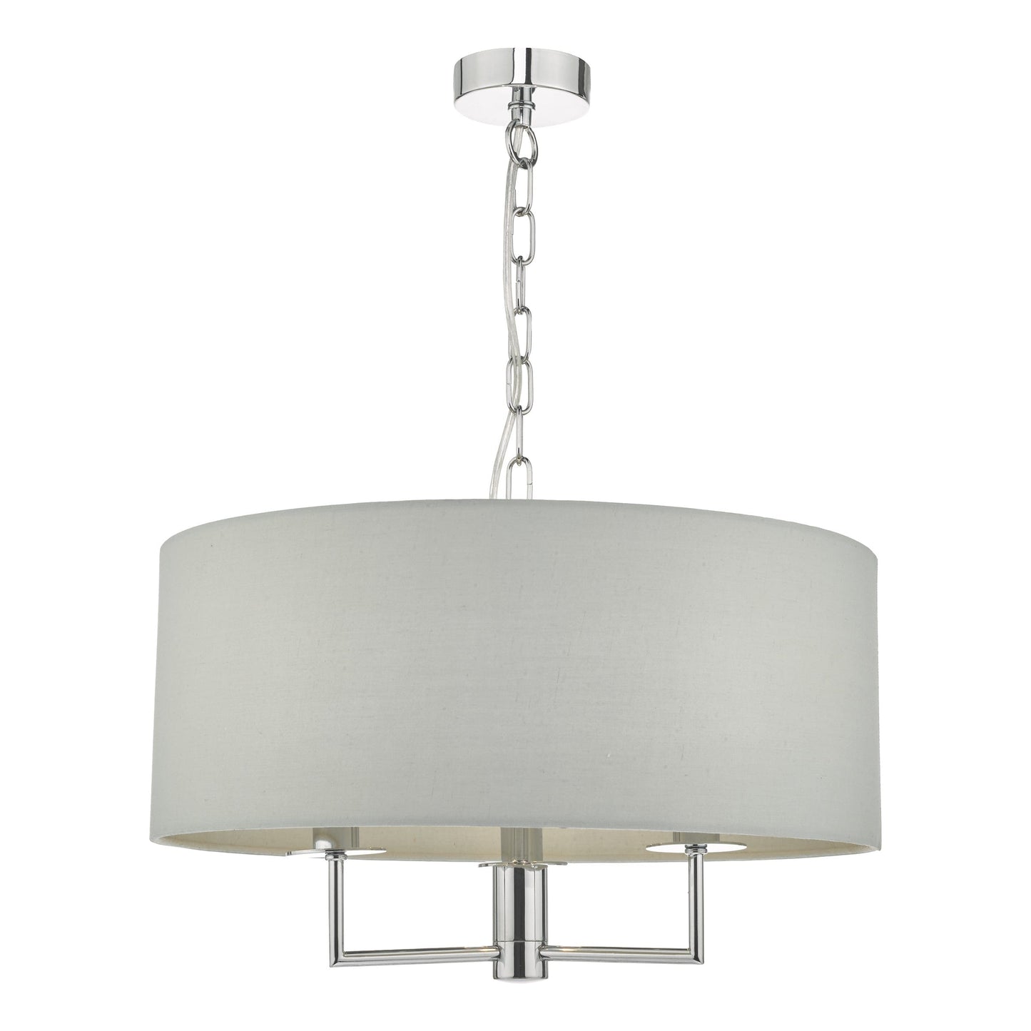 dar lighting Jamelia 3 Light Pendant Polished Chrome & Grey JAM0339