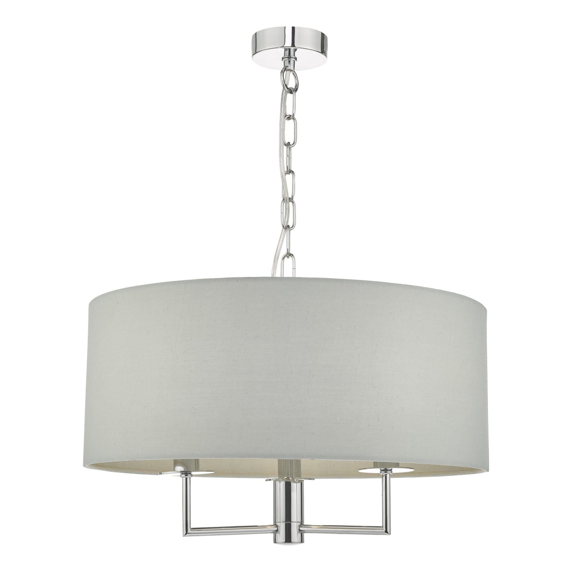 dar lighting Jamelia 3 Light Pendant Polished Chrome & Grey JAM0339