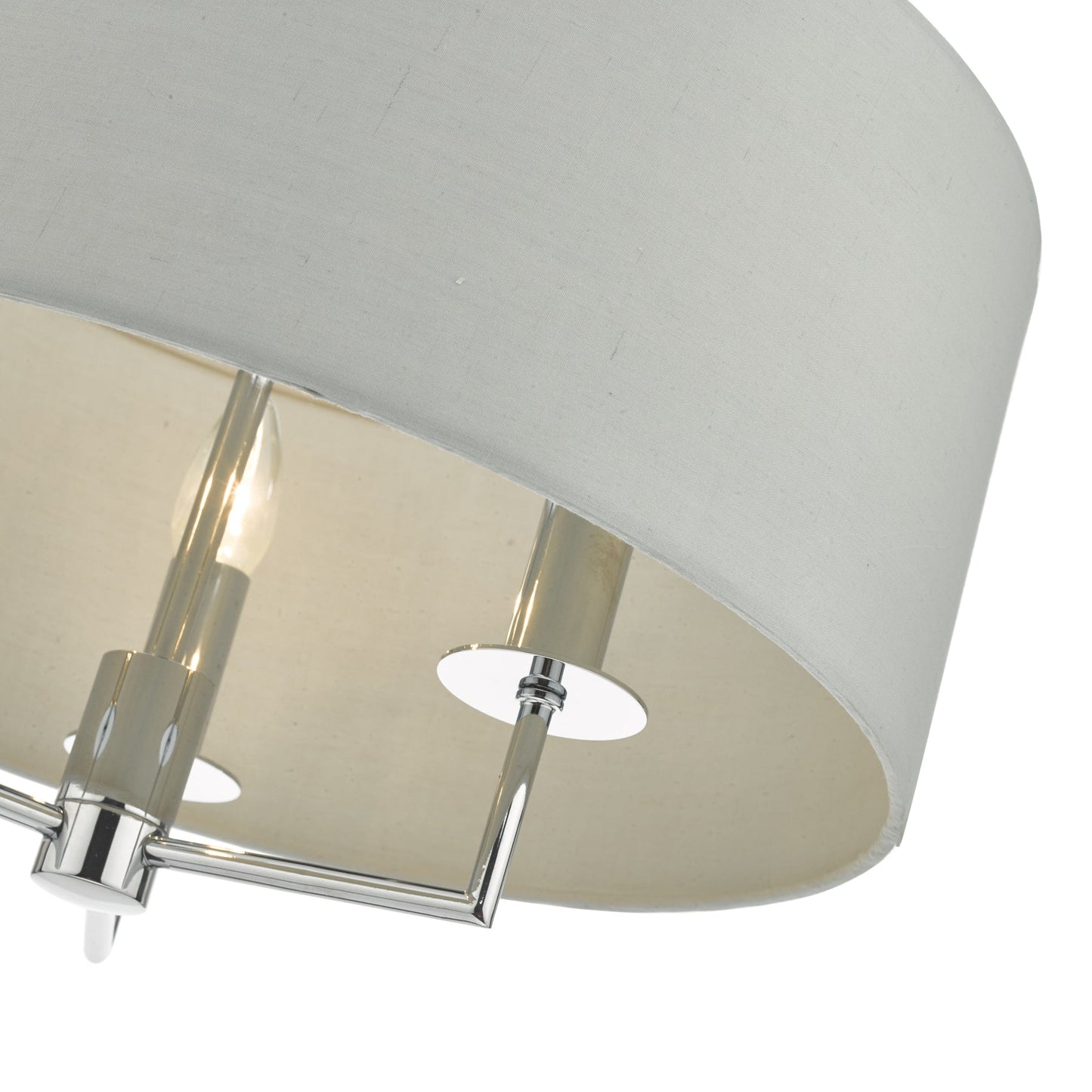 dar lighting Jamelia 3 Light Pendant Polished Chrome & Grey JAM0339