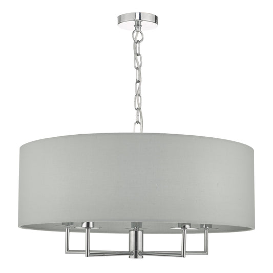 dar lighting Jamelia 5lt Pendant Polished Chrome & Grey JAM0539