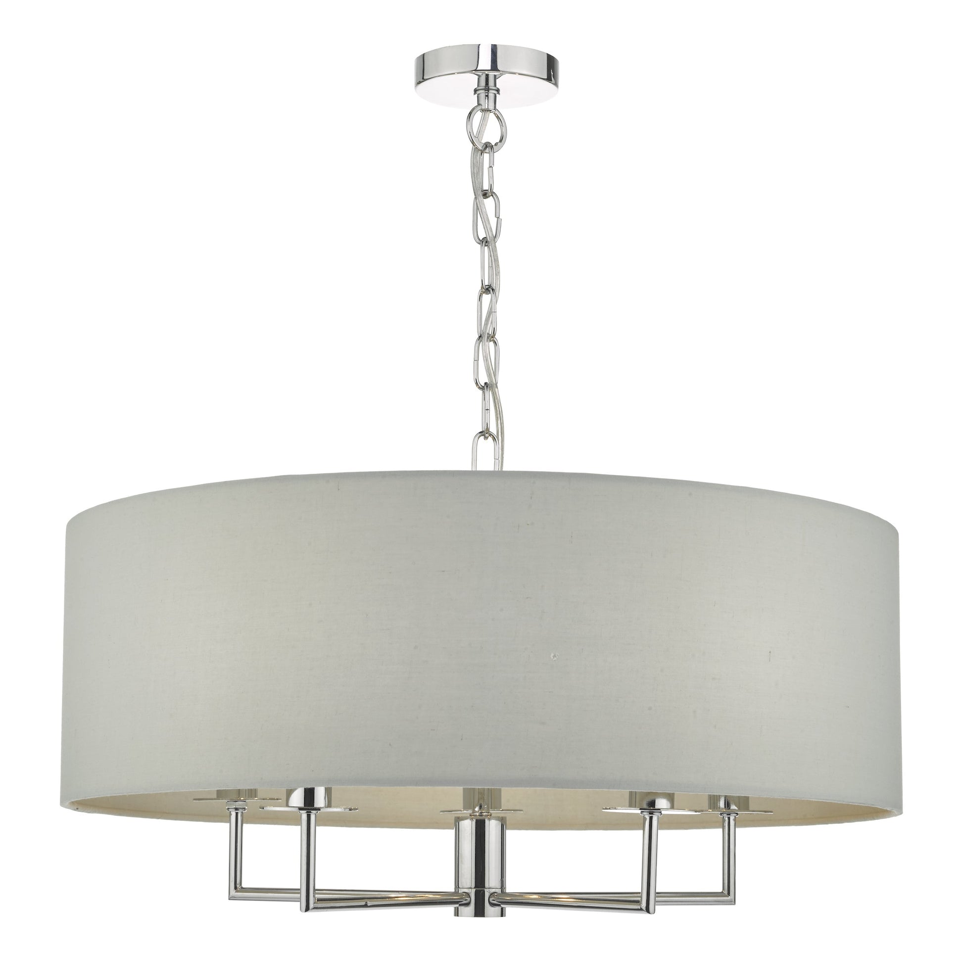 dar lighting Jamelia 5lt Pendant Polished Chrome & Grey JAM0539