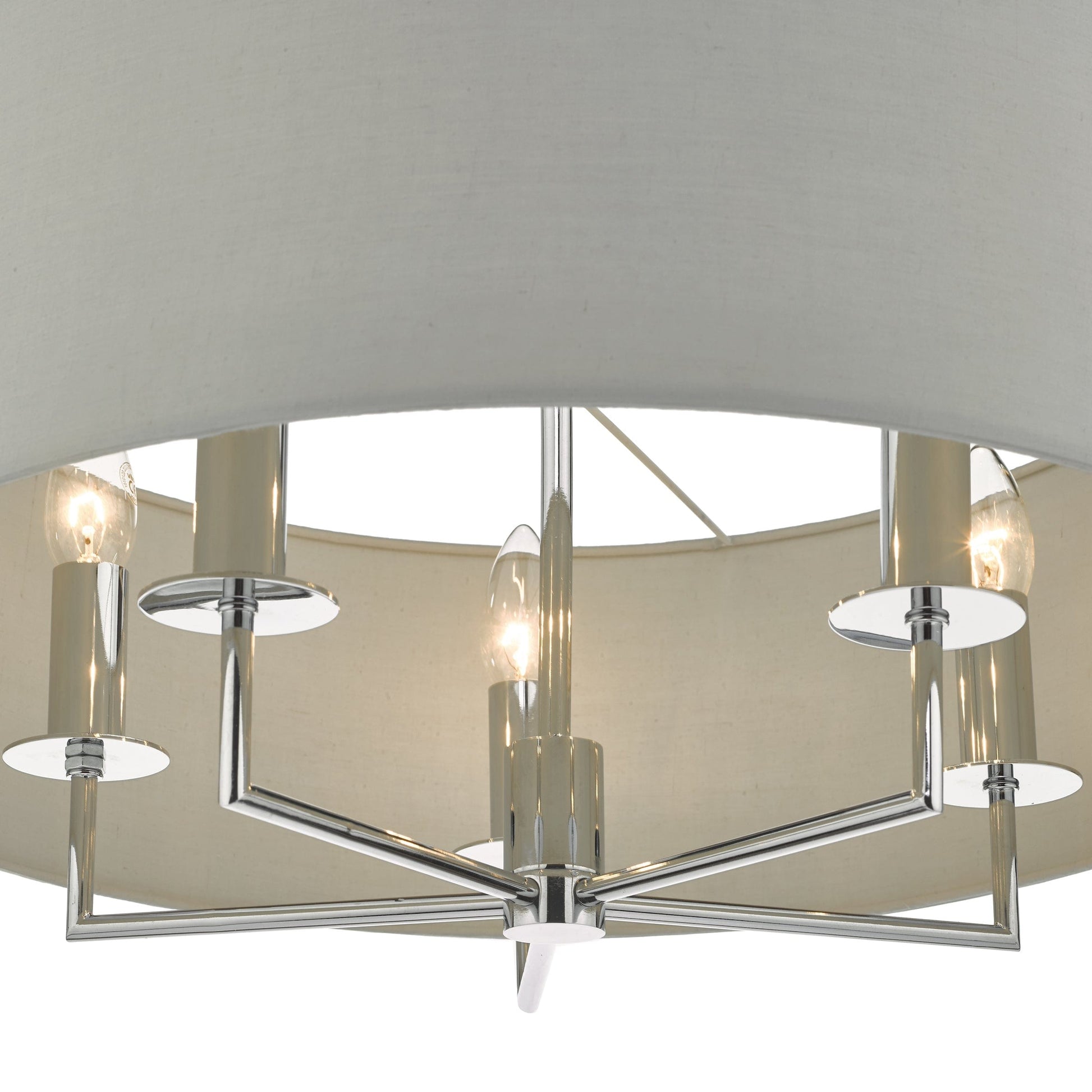 dar lighting Jamelia 5lt Pendant Polished Chrome & Grey JAM0539