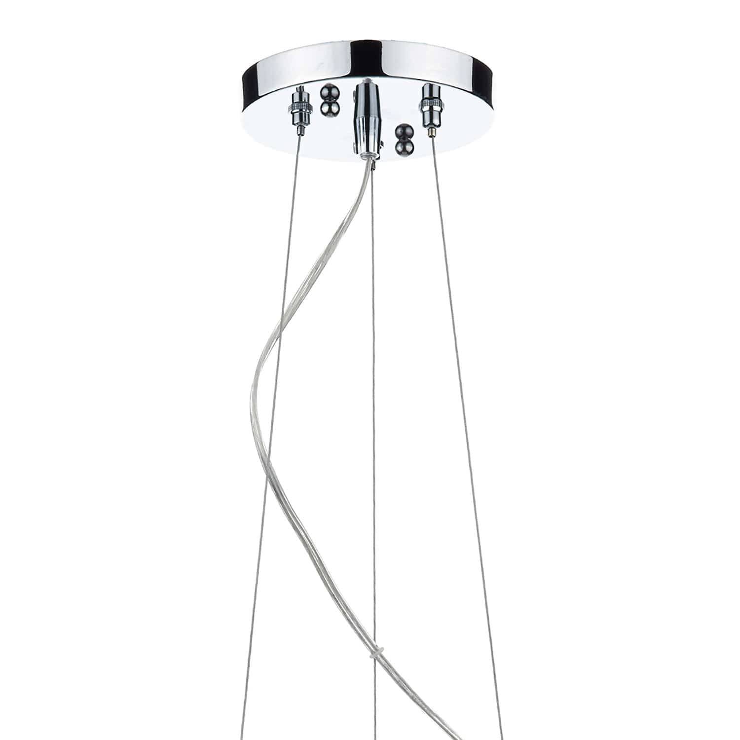 dar lighting Japan 3 Light Pendant Polished Chrome Glass JAP032