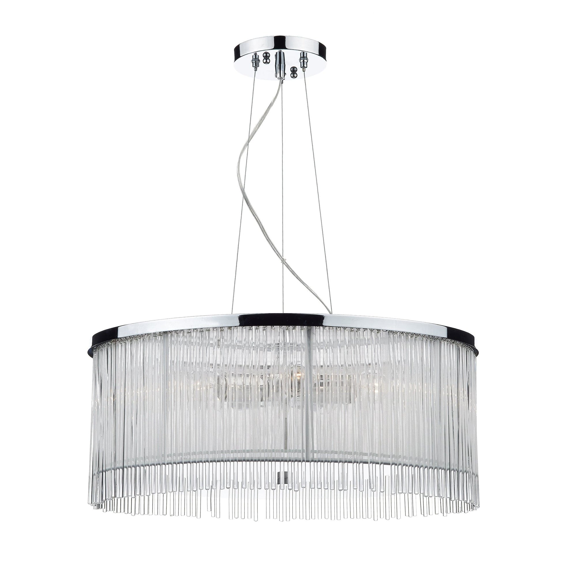 dar lighting Japan 3 Light Pendant Polished Chrome Glass JAP032