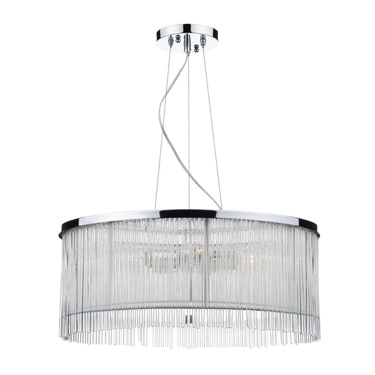 dar lighting Japan 3 Light Pendant Polished Chrome Glass JAP032
