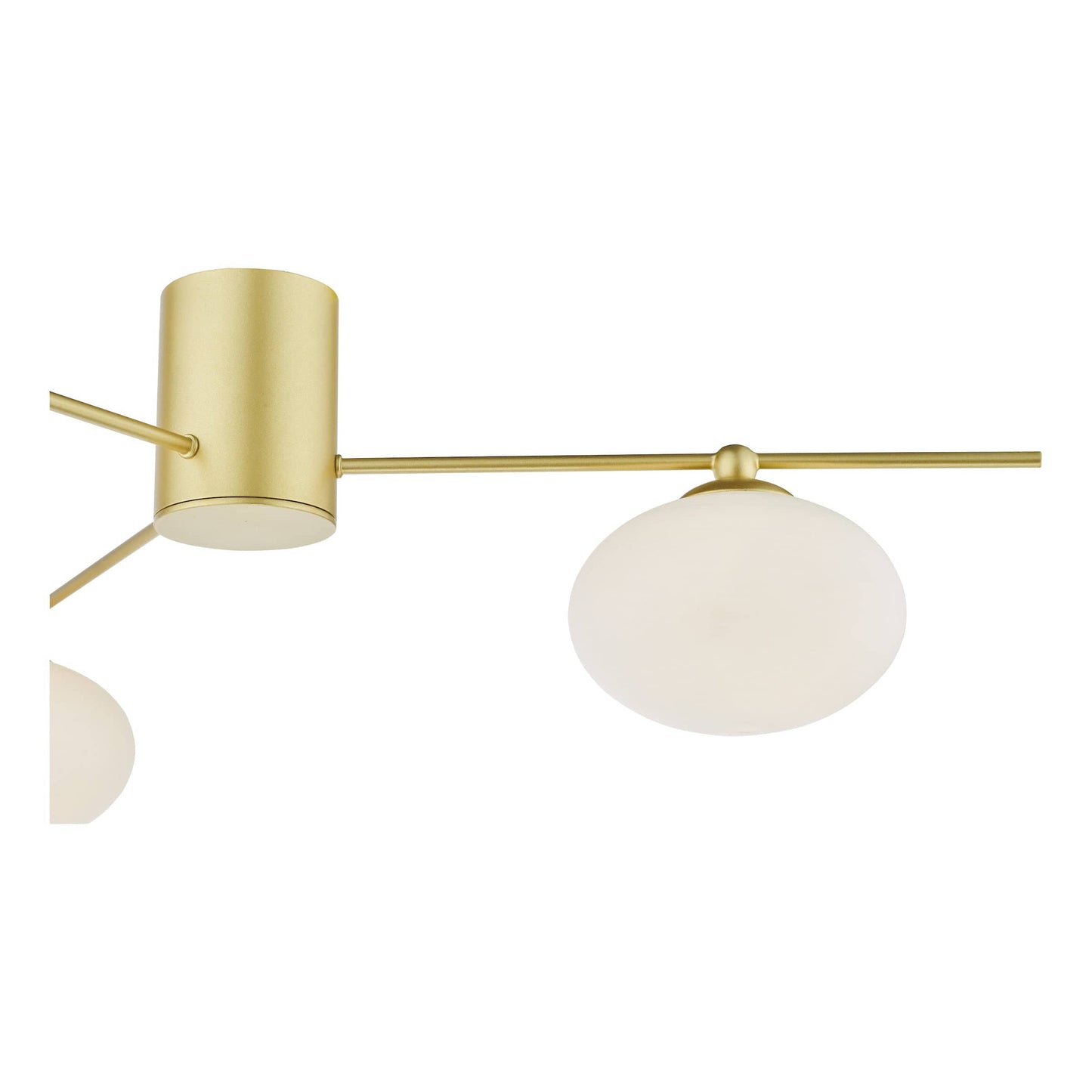 dar lighting Jasper 3 Light Semi-Flush Satin Gold and Opal Glass JAS5335