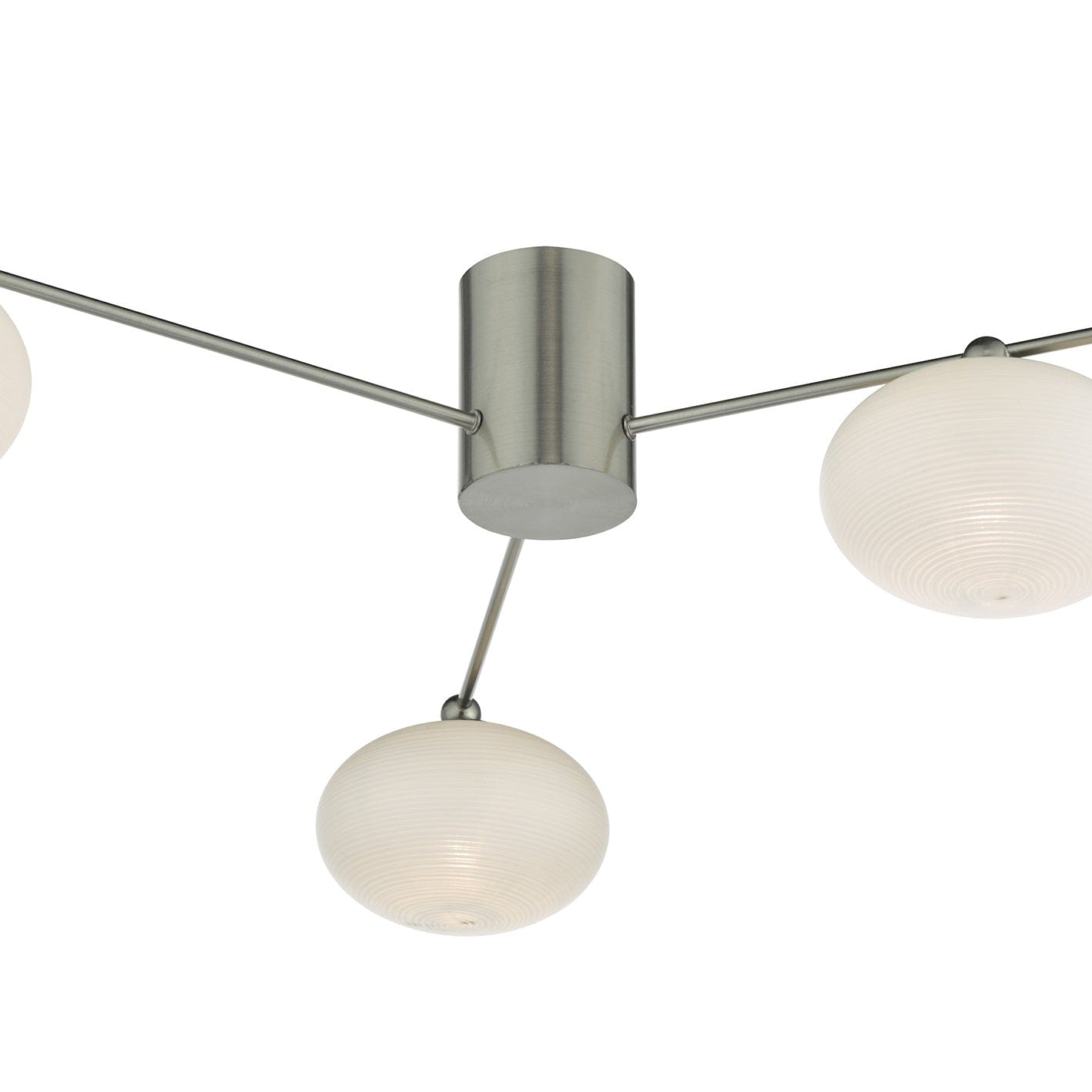 dar lighting Jasper 3 Light Semi Flush Satin Nickel Opal glass JAS5346