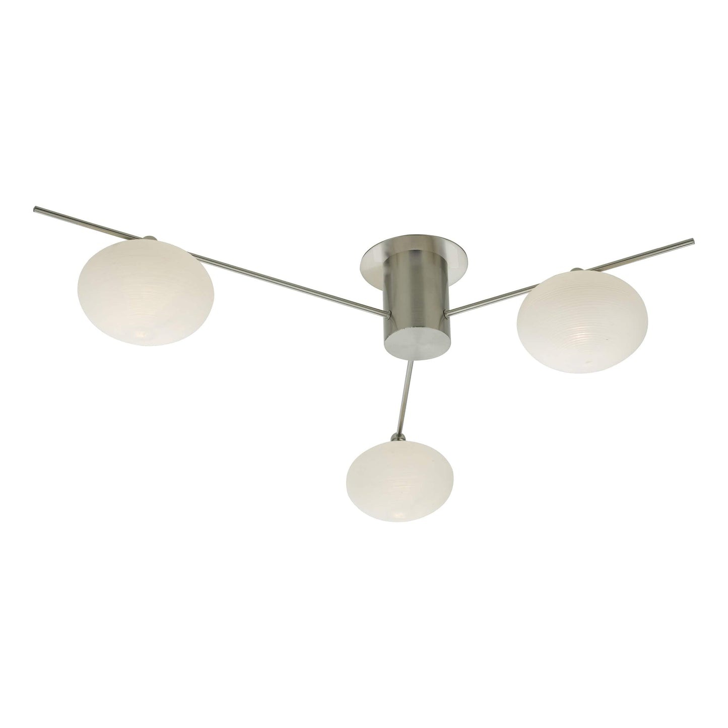 dar lighting Jasper 3 Light Semi Flush Satin Nickel Opal glass JAS5346