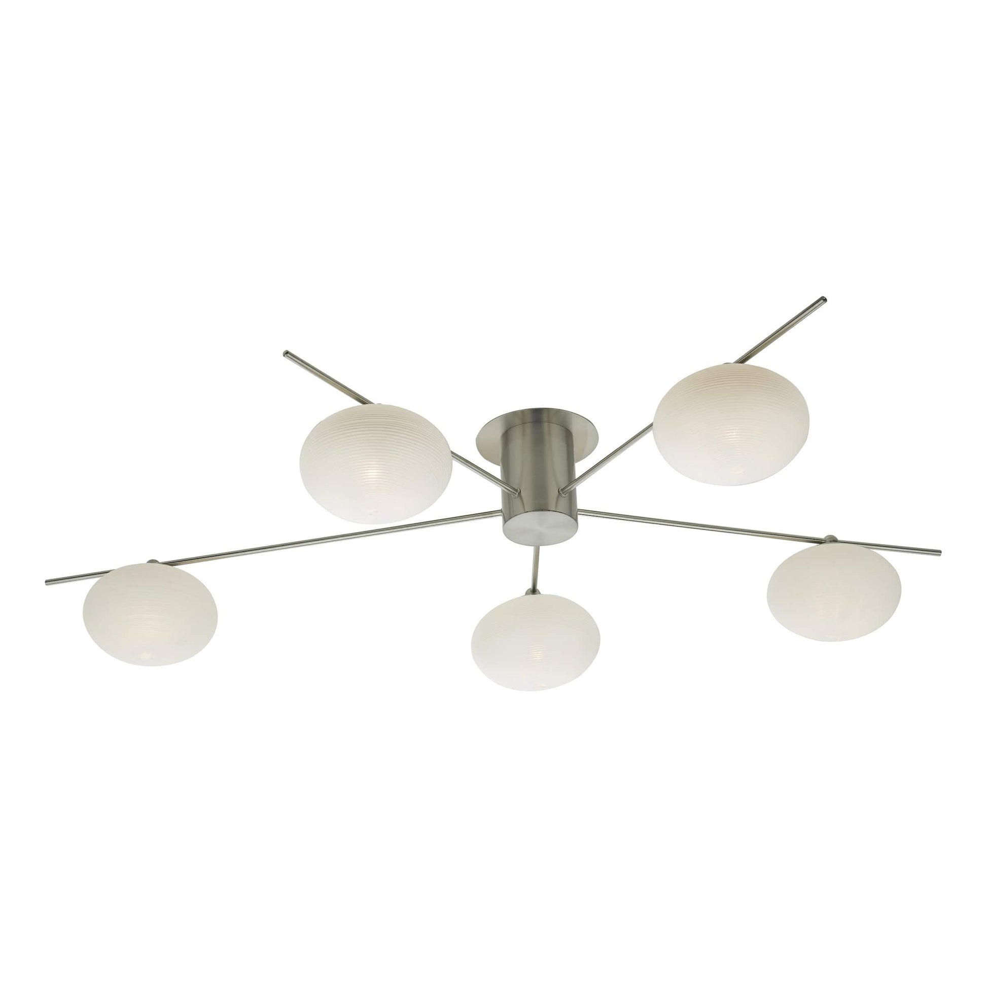 dar lighting Jasper 5 Light Semi Flush Satin Nickel JAS5446