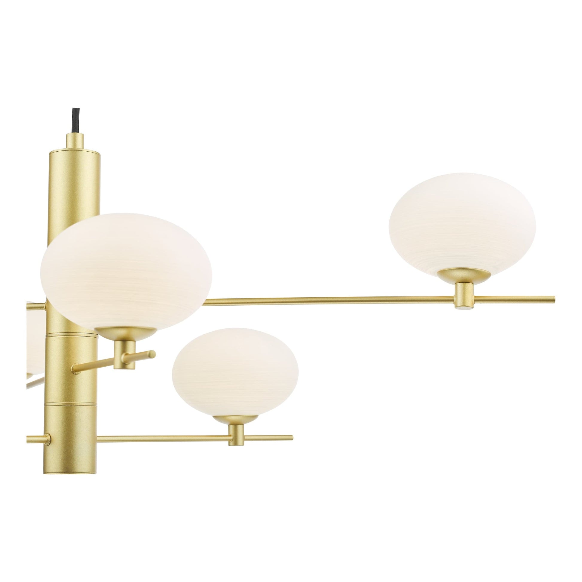 dar lighting Jasper 6 Light Pendant Satin Gold and Opal Glass JAS0635