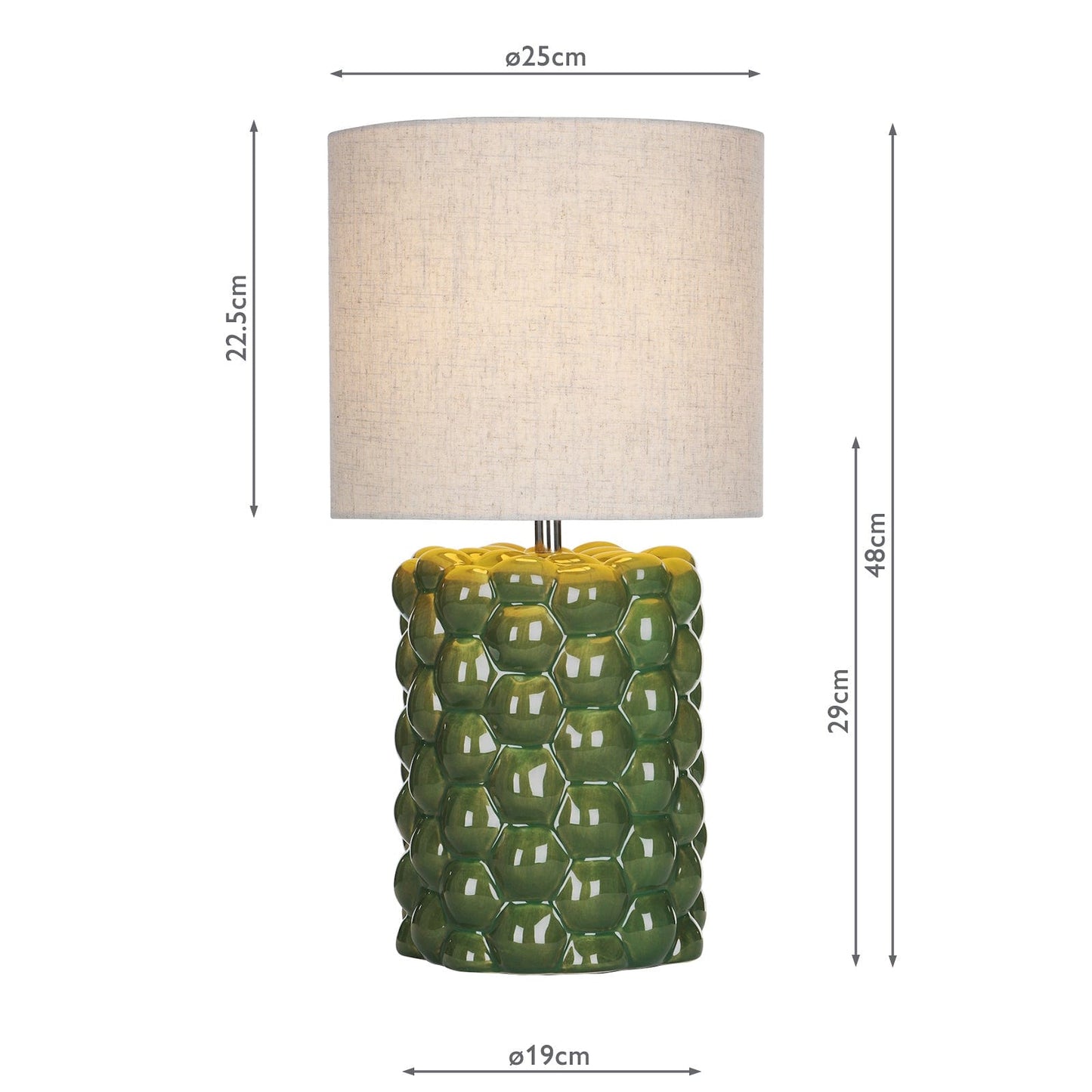 dar lighting Jayden Table Lamp Green Reactive Glaze With Shade JAY4224