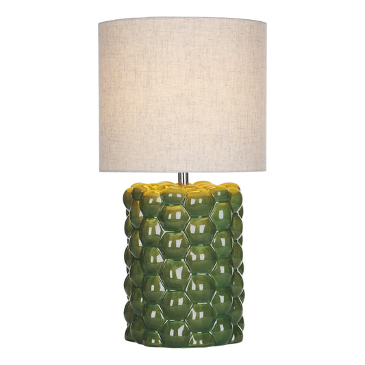 dar lighting Jayden Table Lamp Green Reactive Glaze With Shade JAY4224