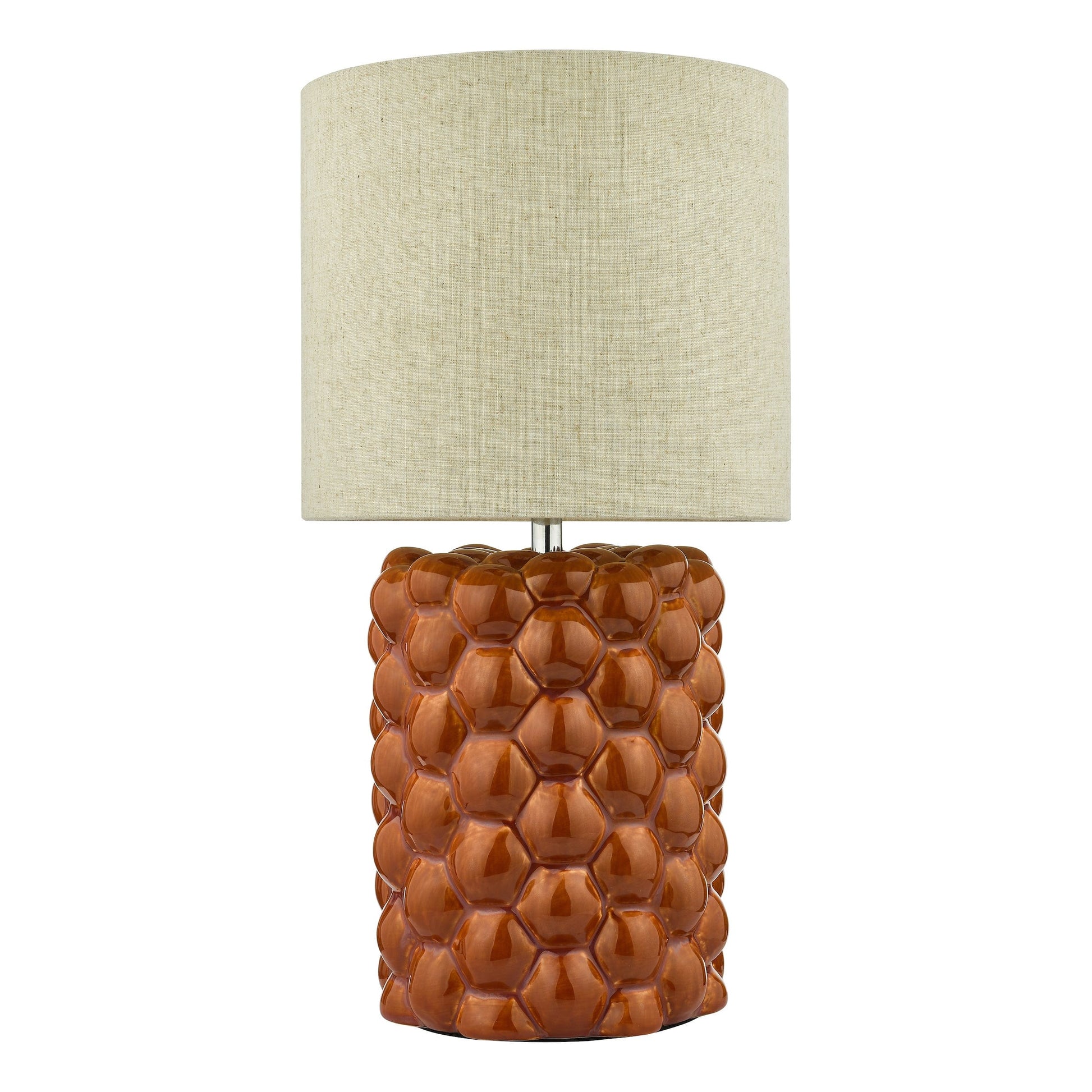 dar lighting Jayden Table Lamp Orange Glaze With Shade JAY4211