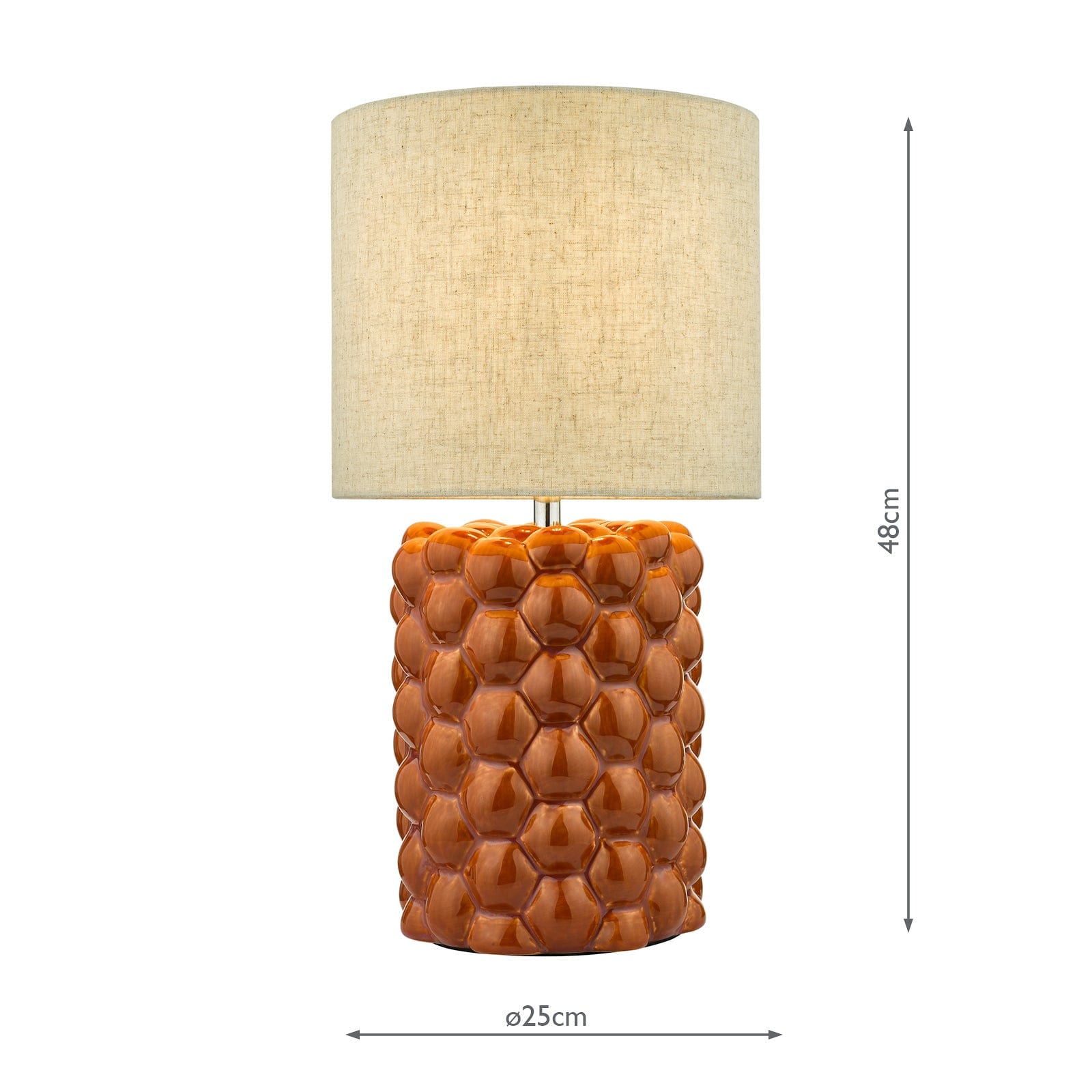 dar lighting Jayden Table Lamp Orange Glaze With Shade JAY4211
