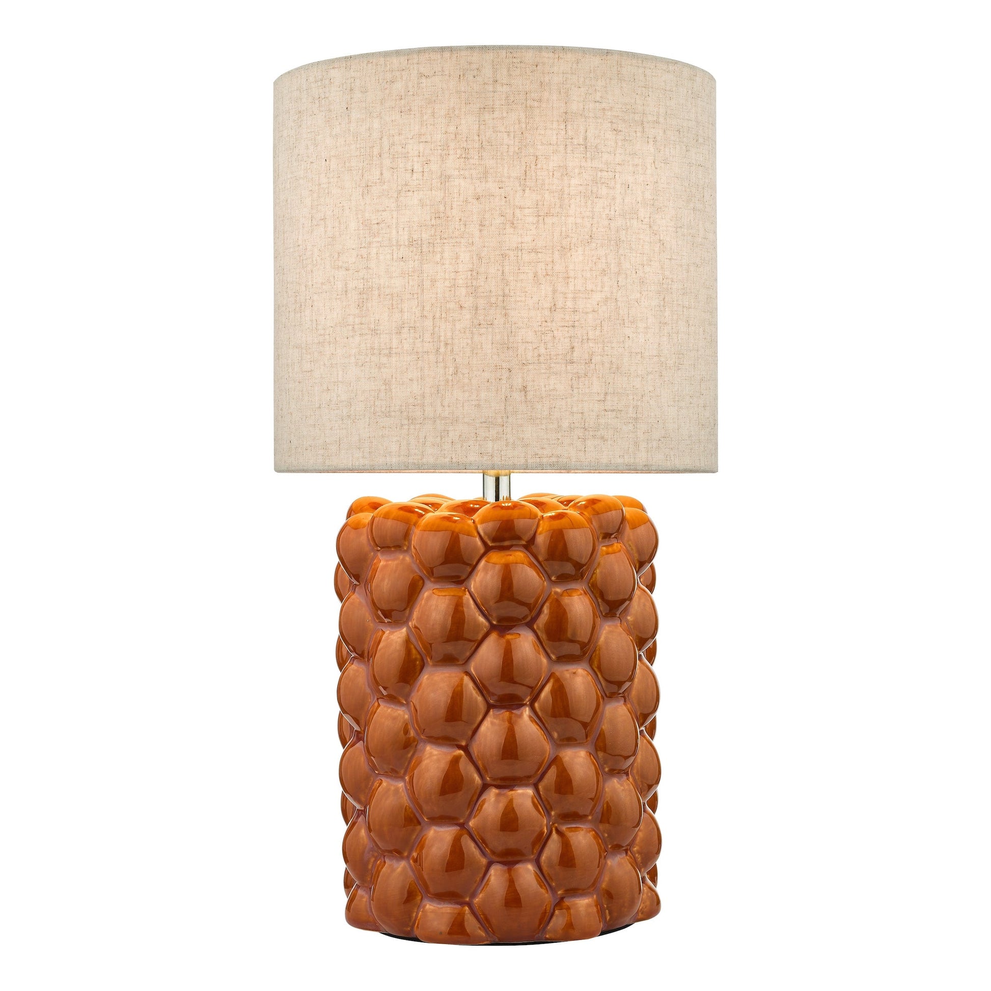 dar lighting Jayden Table Lamp Orange Glaze With Shade JAY4211