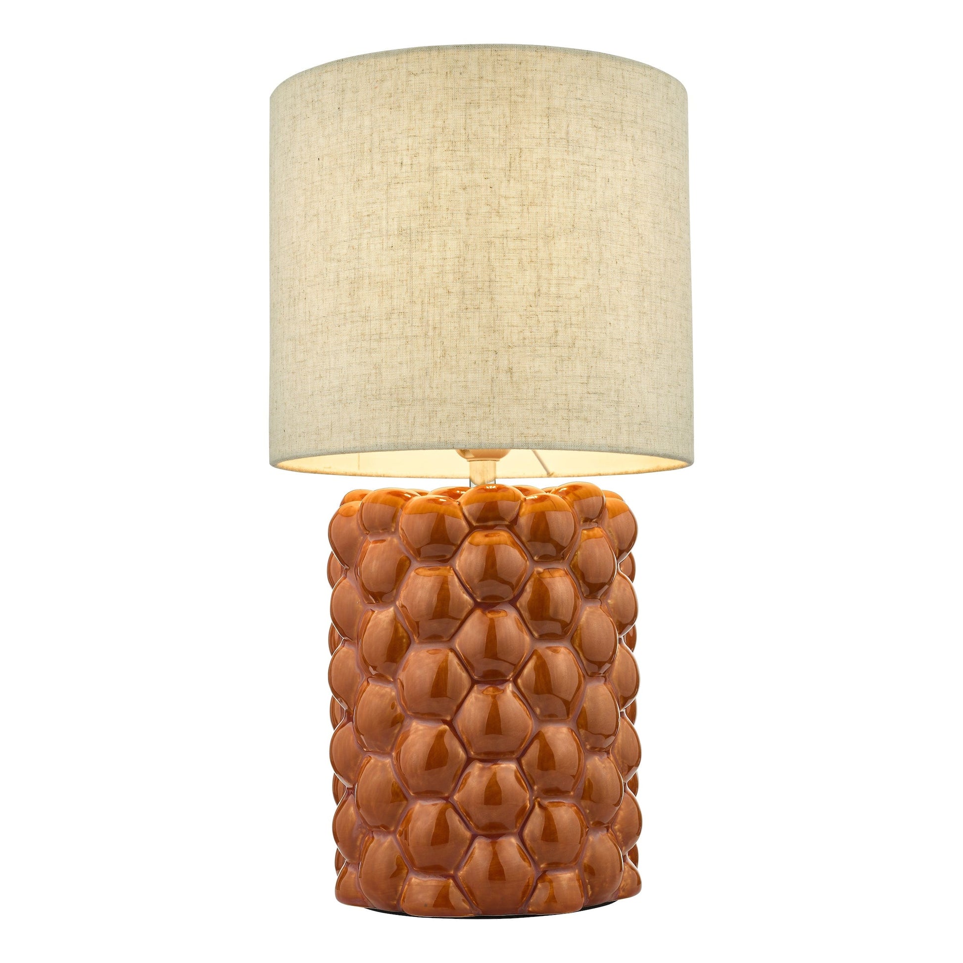 dar lighting Jayden Table Lamp Orange Glaze With Shade JAY4211