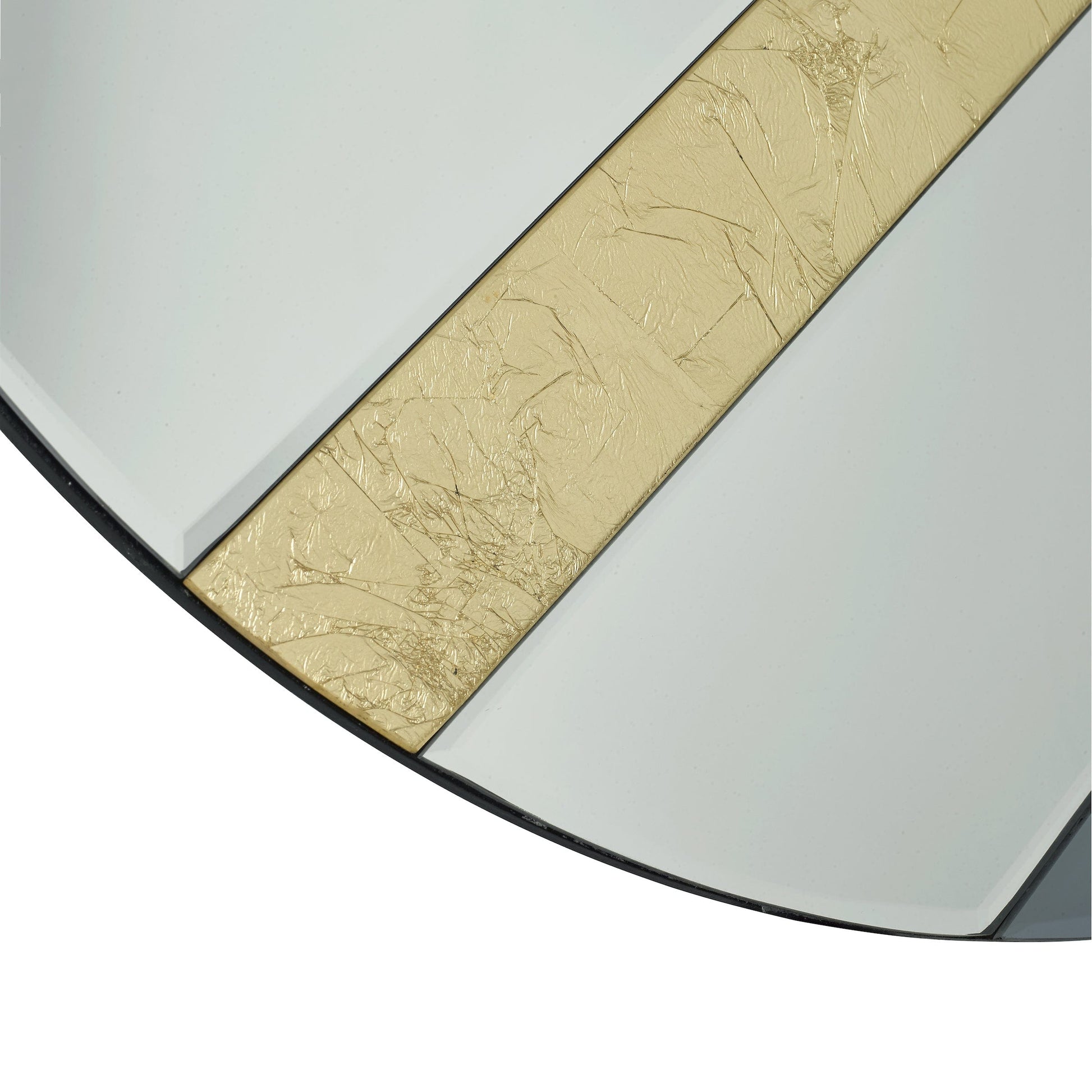 dar lighting Jelena Round Mirror Smoked And Gold Leaf 60cm 002JEL60