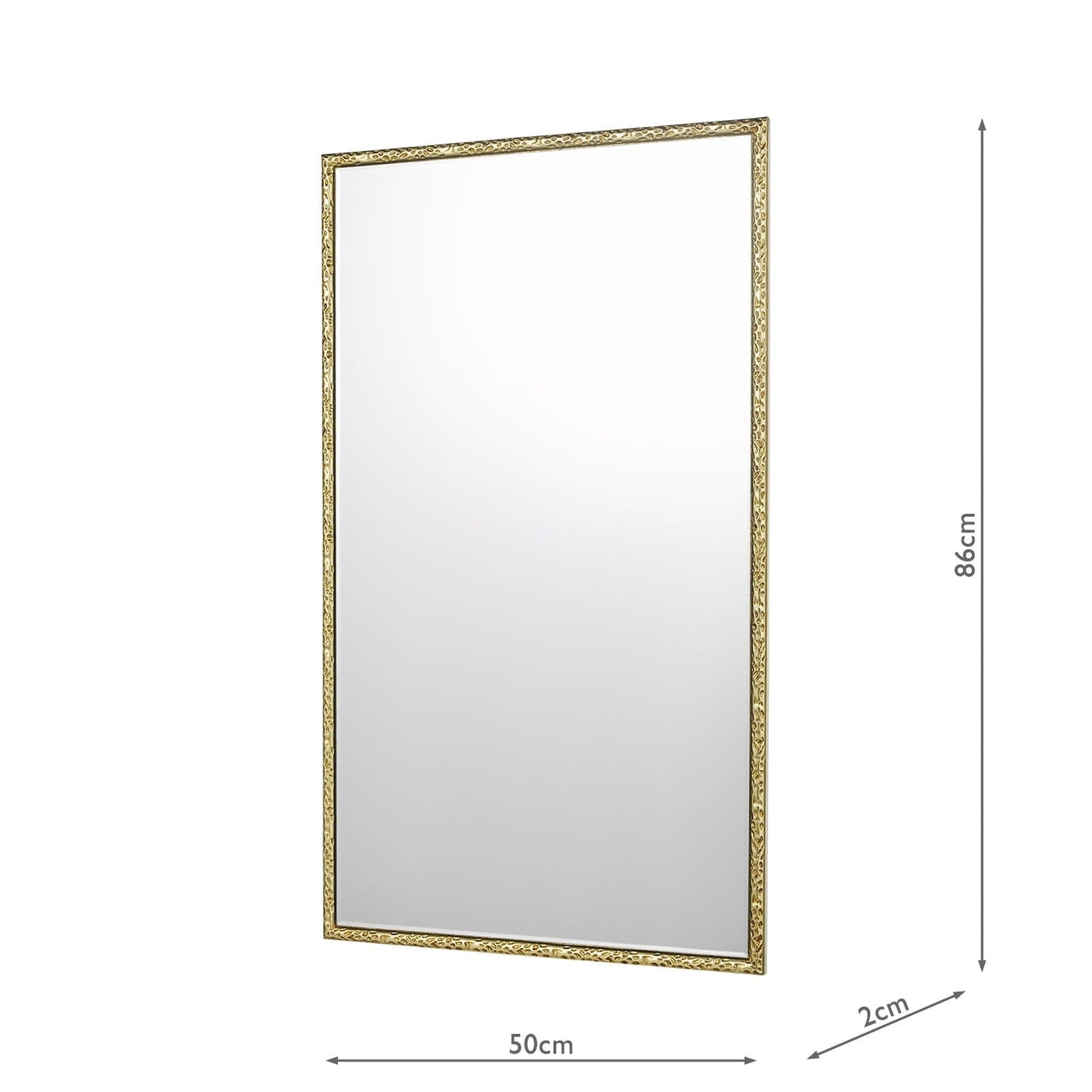 dar lighting Jinelle Rectangle Mirror Textured Gold Frame 86 X 50cm 002JIN8650