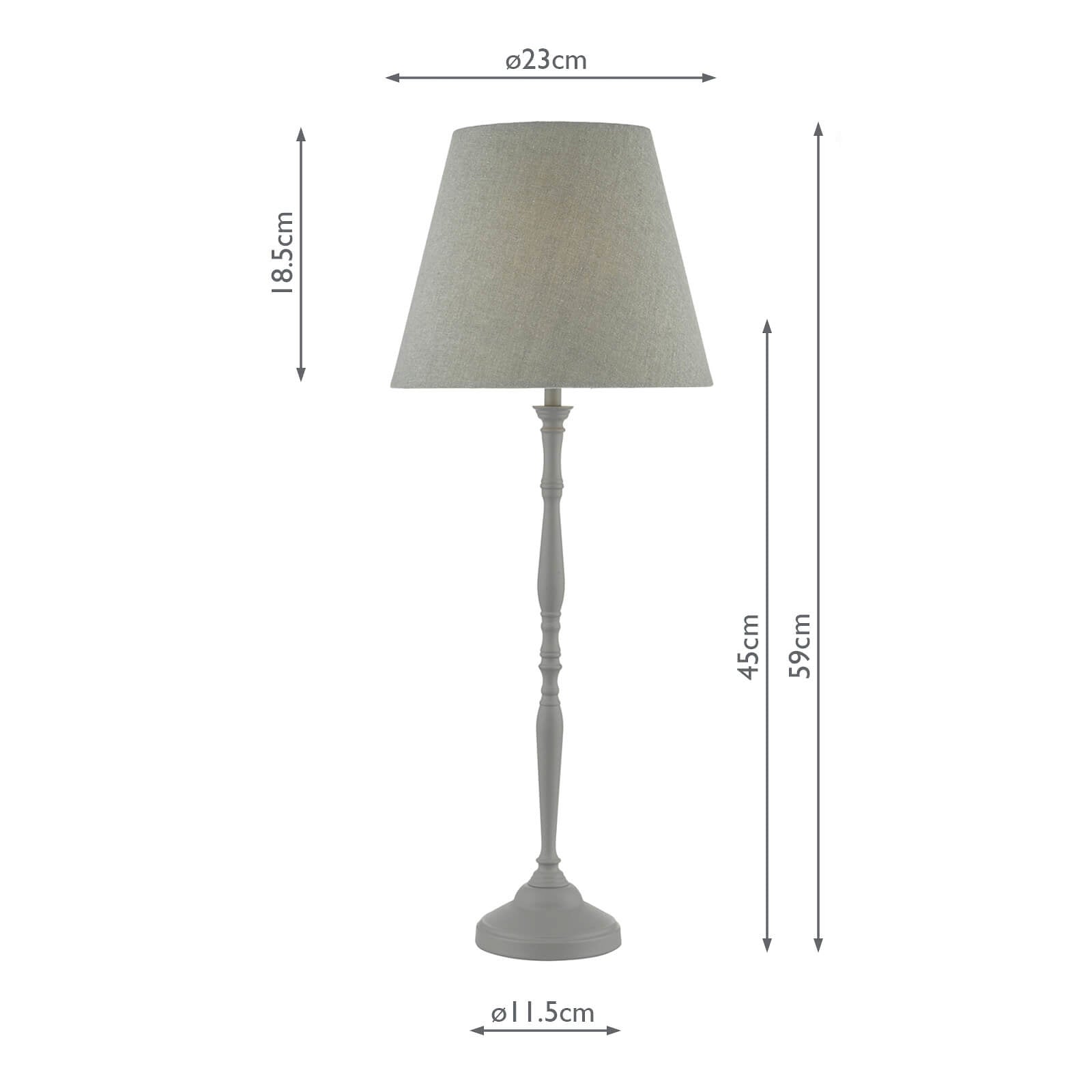 dar lighting Joanna Table Lamp Grey With Shade JOA4239