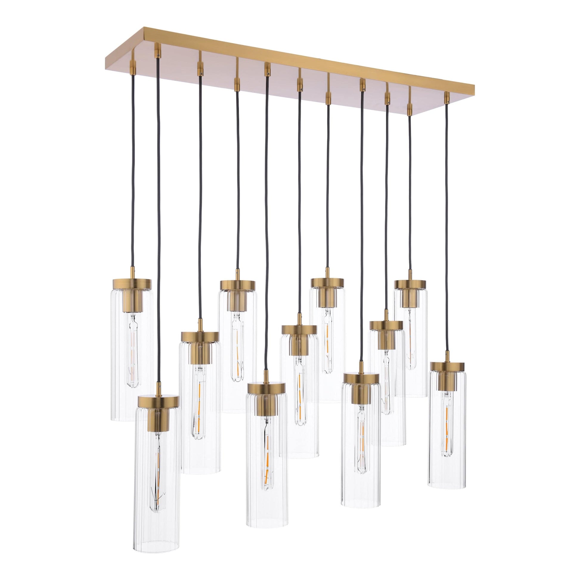 dar lighting Jodelle 11 Light Bar Pendant Polished Bronze and Glass JOD4863