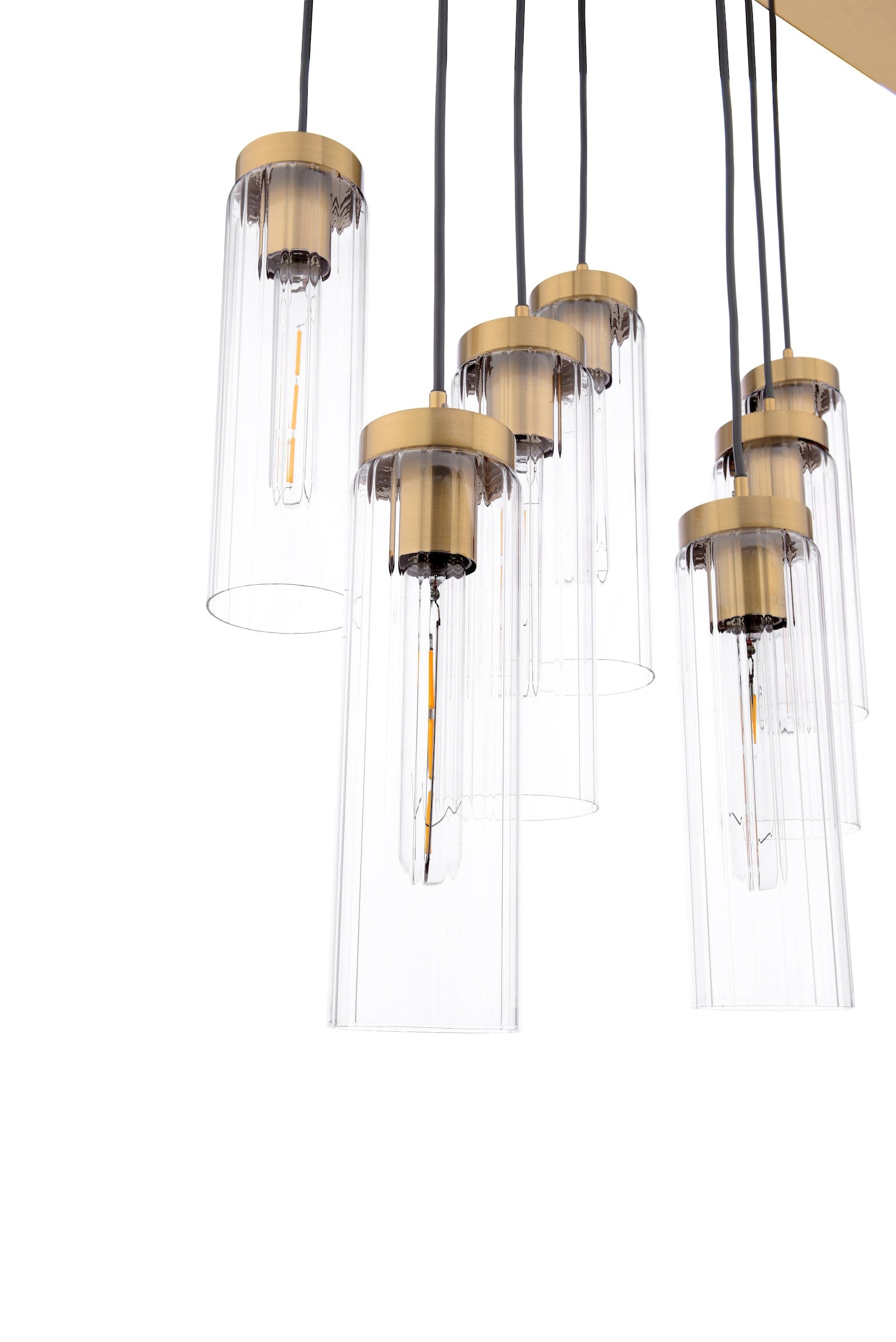 dar lighting Jodelle 11 Light Bar Pendant Polished Bronze and Glass JOD4863