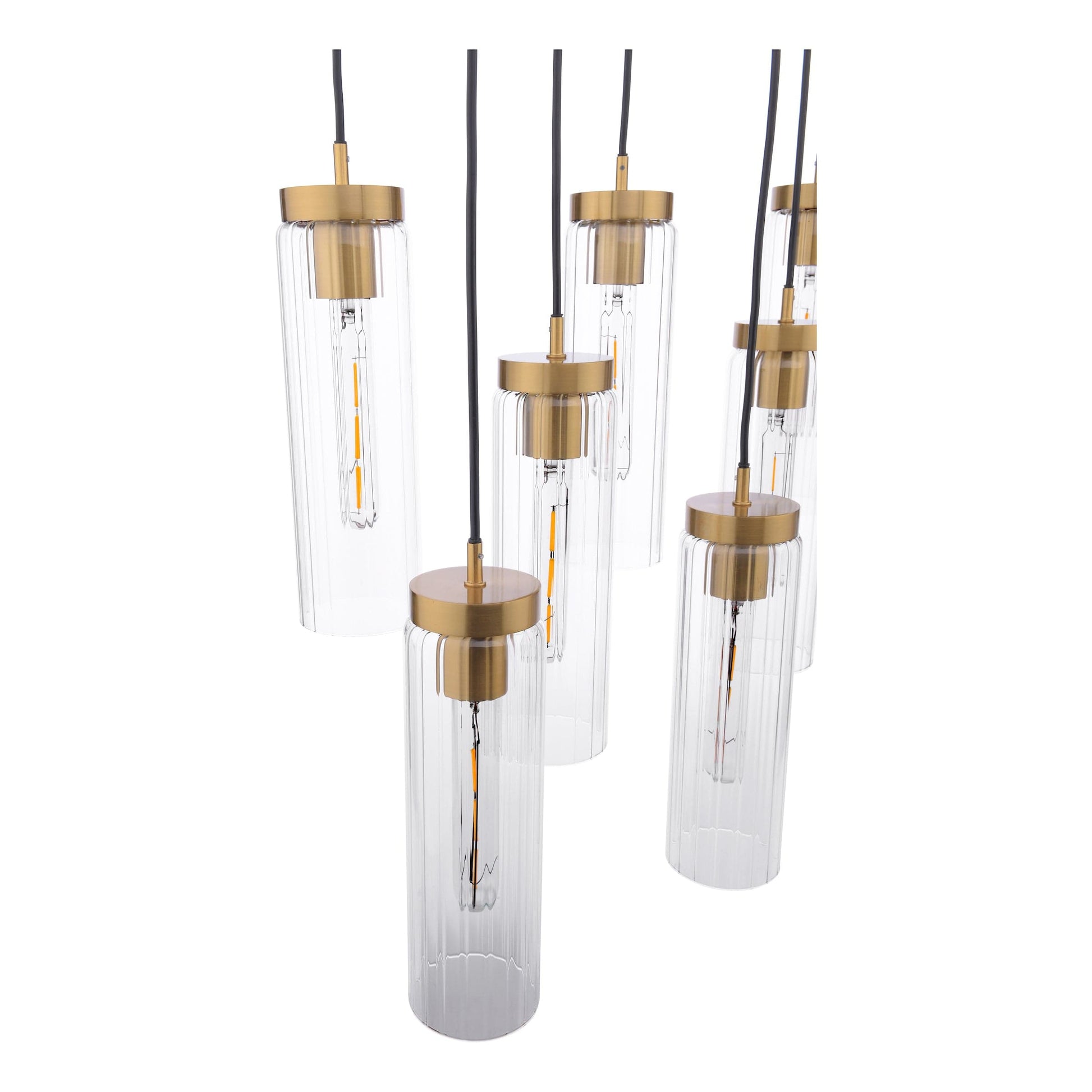 dar lighting Jodelle 11 Light Bar Pendant Polished Bronze and Glass JOD4863