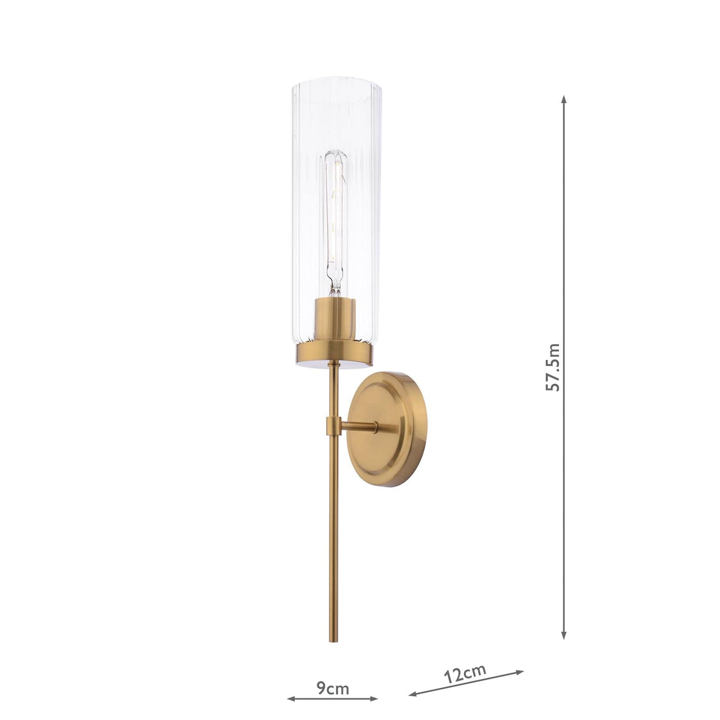 dar lighting Jodelle Wall Light Polished Bronze and Glass JOD0763