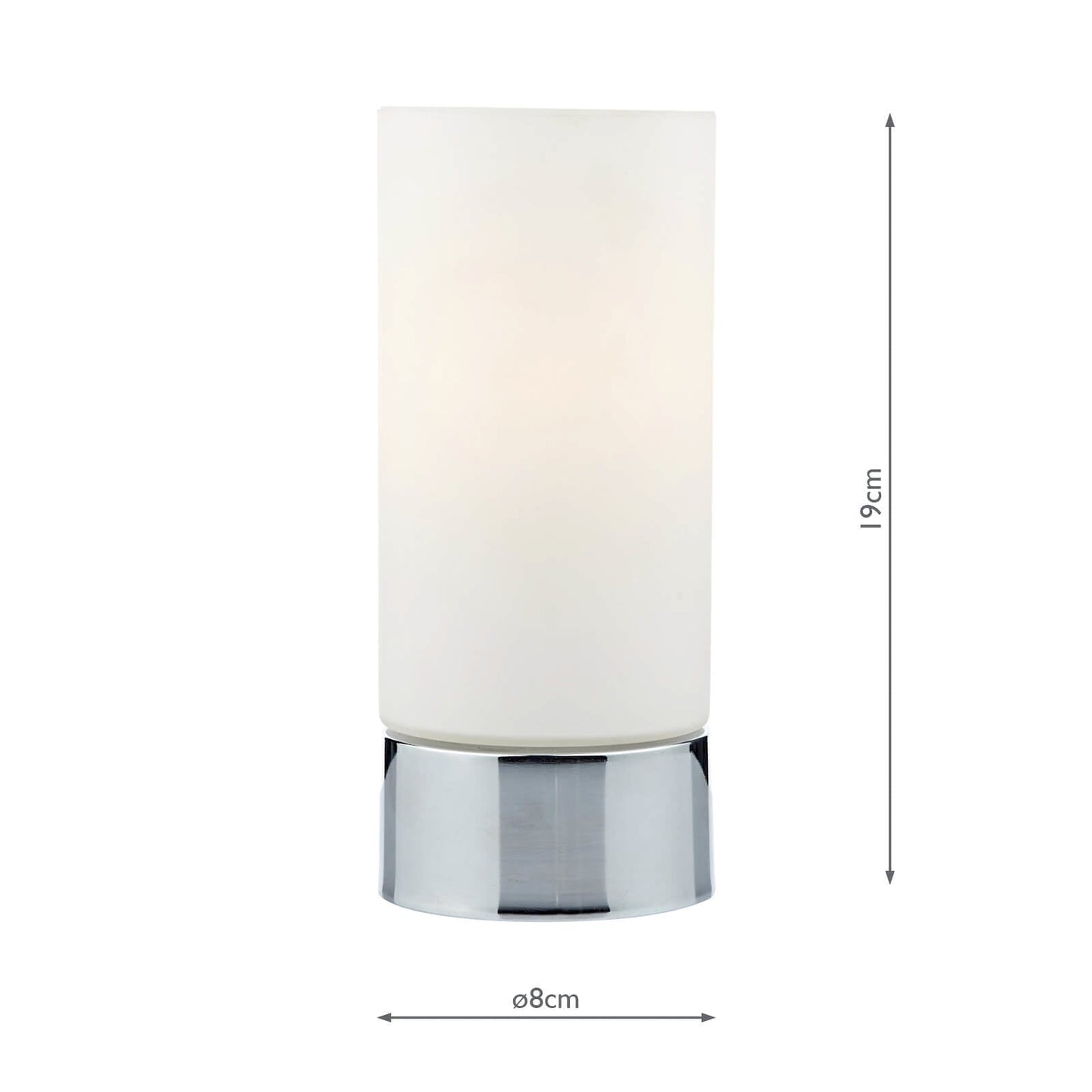 dar lighting Jot Touch Table Lamp Polished Chrome Opal Glass JOT4050