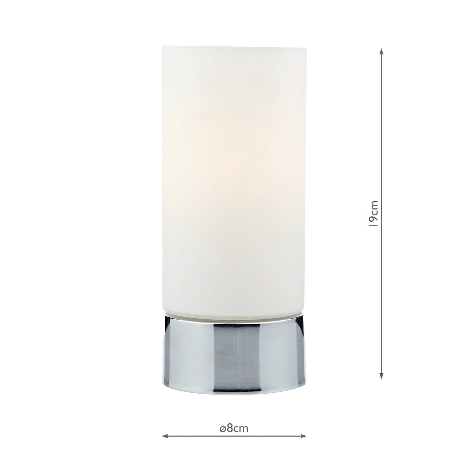 dar lighting Jot Touch Table Lamp Polished Chrome Opal Glass JOT4050