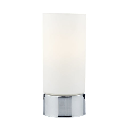 dar lighting Jot Touch Table Lamp Polished Chrome Opal Glass JOT4050