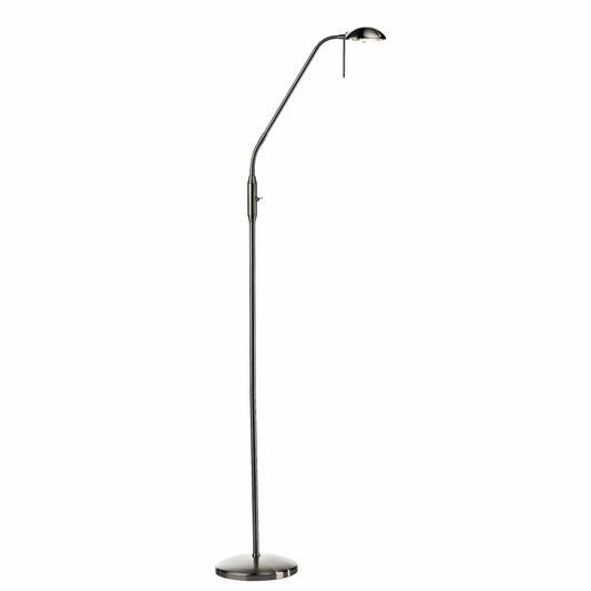 dar lighting Journal Task Floor Light Satin Chrome (Multipack) JOU5546