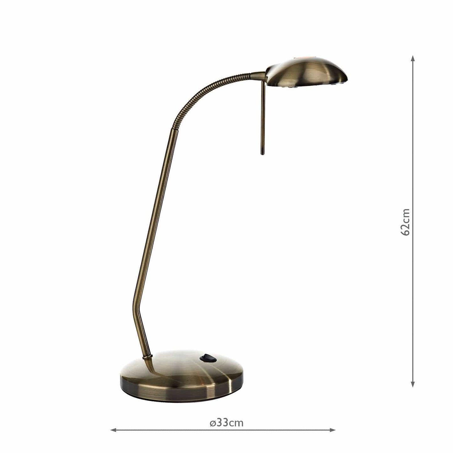 dar lighting Journal Task Table Lamp Antique Brass (Multipack) JOU4075