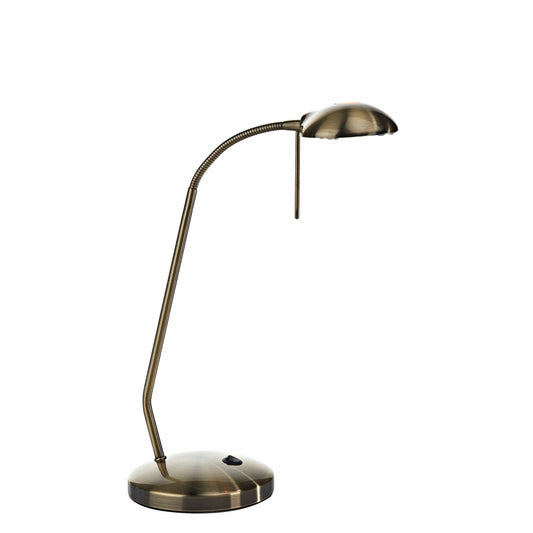 dar lighting Journal Task Table Lamp Antique Brass (Multipack) JOU4075