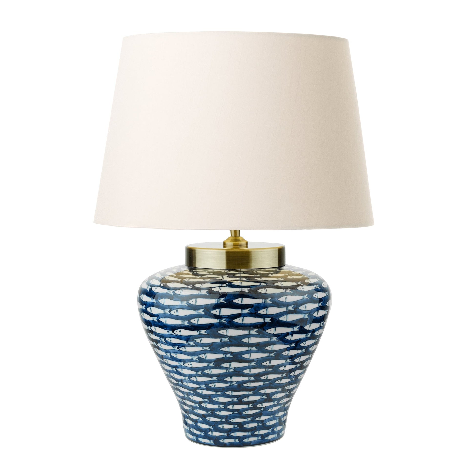 dar lighting Joy Table Lamp Blue/White Fish Motif Base Only JOY4223