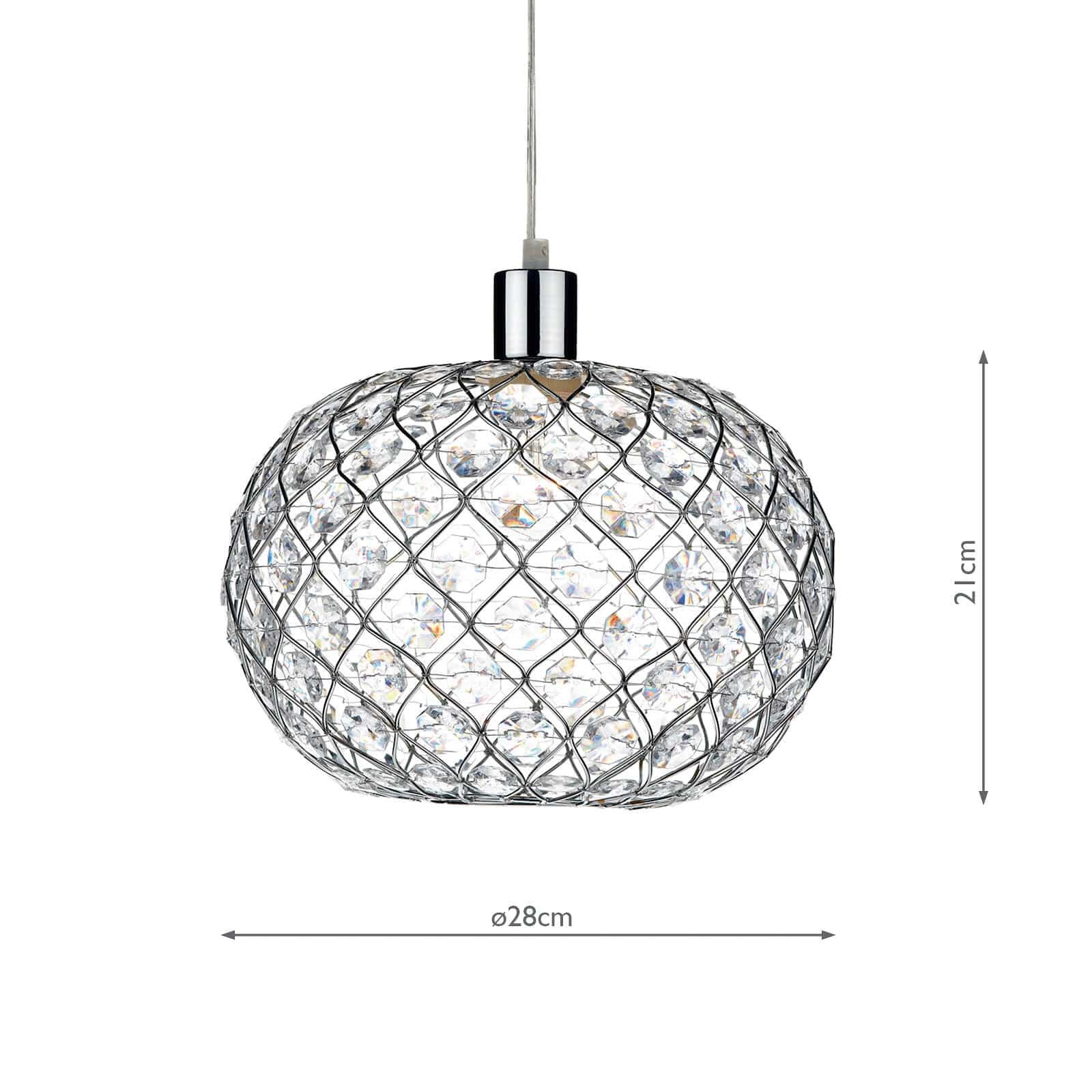 dar lighting Juanita Easy Fit Pendant Polished Chrome Acrylic JUA6550