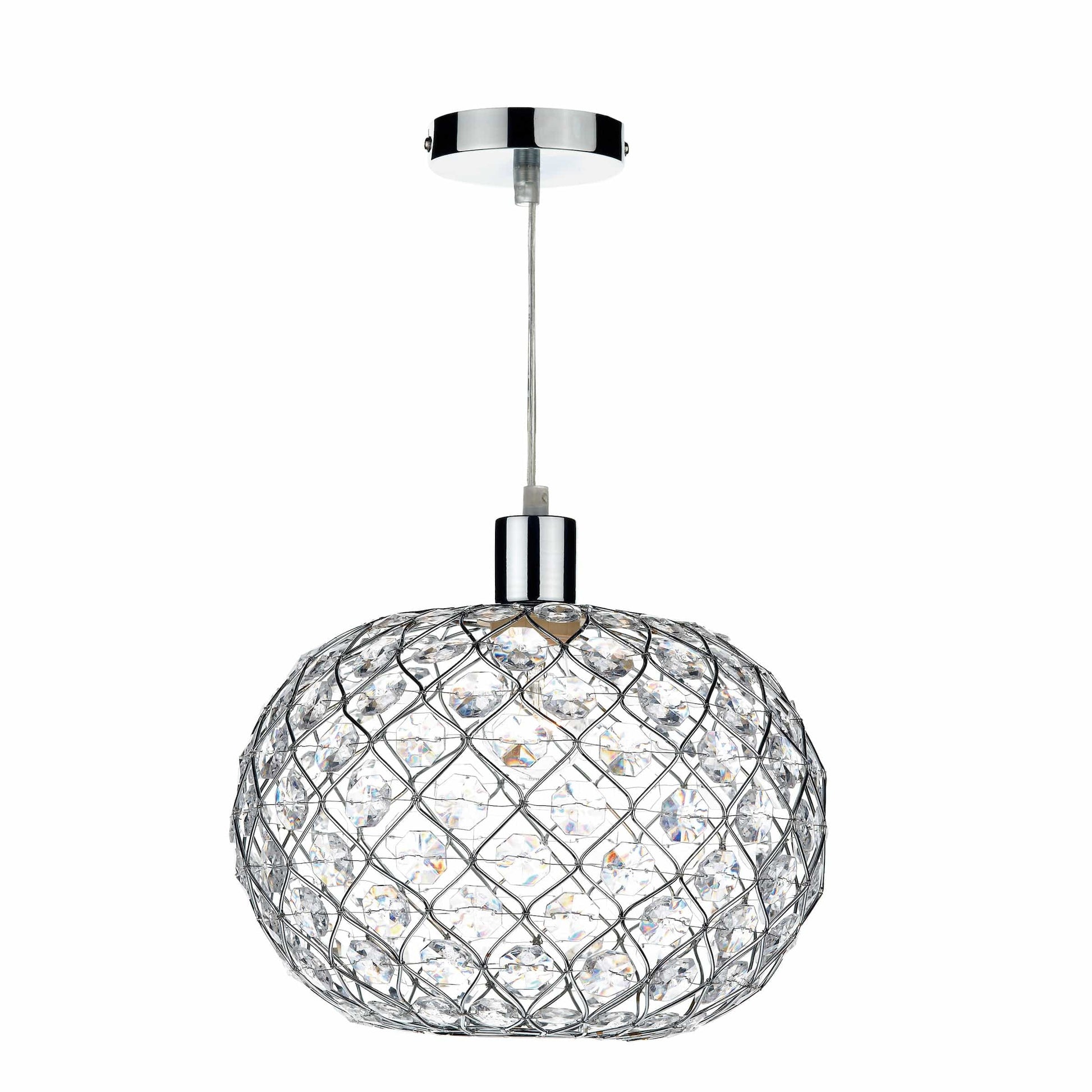 dar lighting Juanita Easy Fit Pendant Polished Chrome Acrylic JUA6550