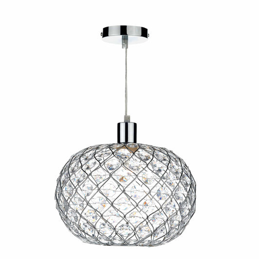 dar lighting Juanita Easy Fit Pendant Polished Chrome Acrylic JUA6550