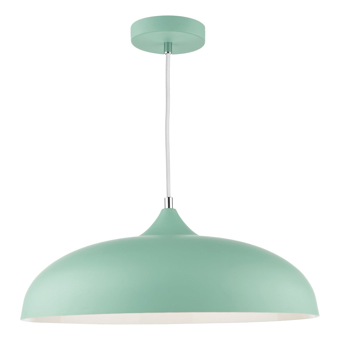 dar lighting Kaelan 1 Light Pendant Matt Pale Green KAE0124