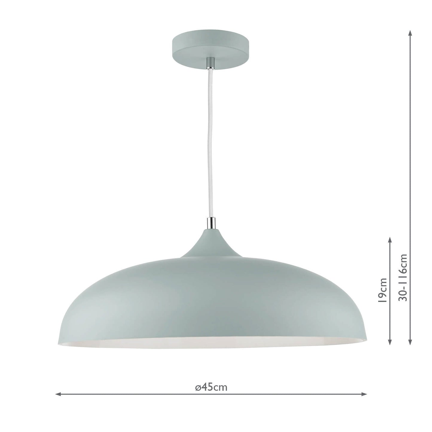 dar lighting Kaelan 1 Light Pendant Soft Matt Grey KAE0139